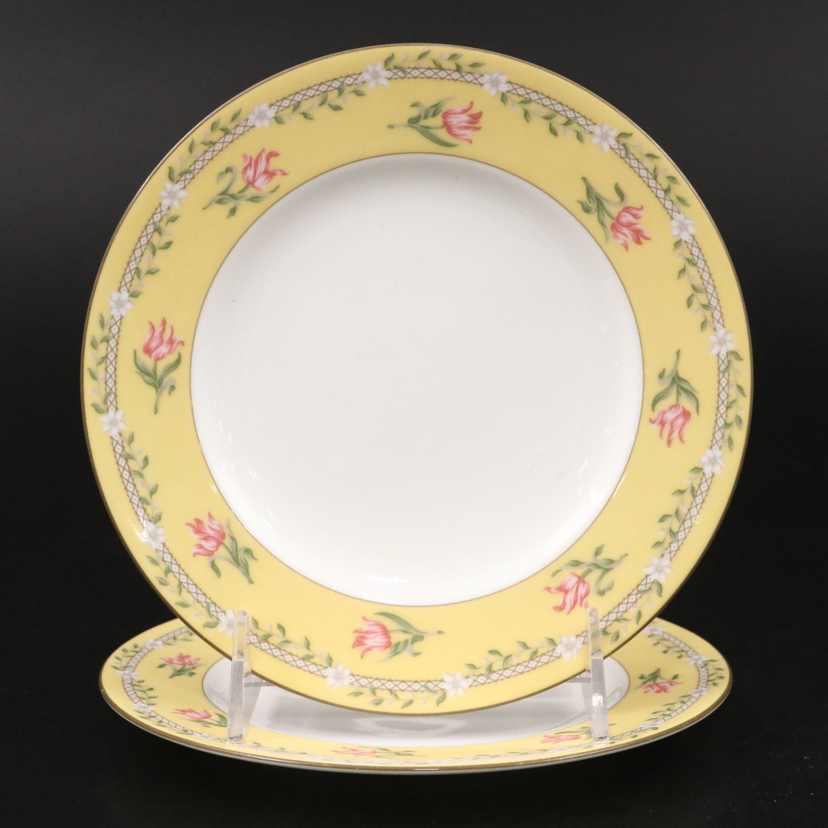 Tiffany & Co. "Pink Tulip" Demitasse, Saucers and Salad Plates
