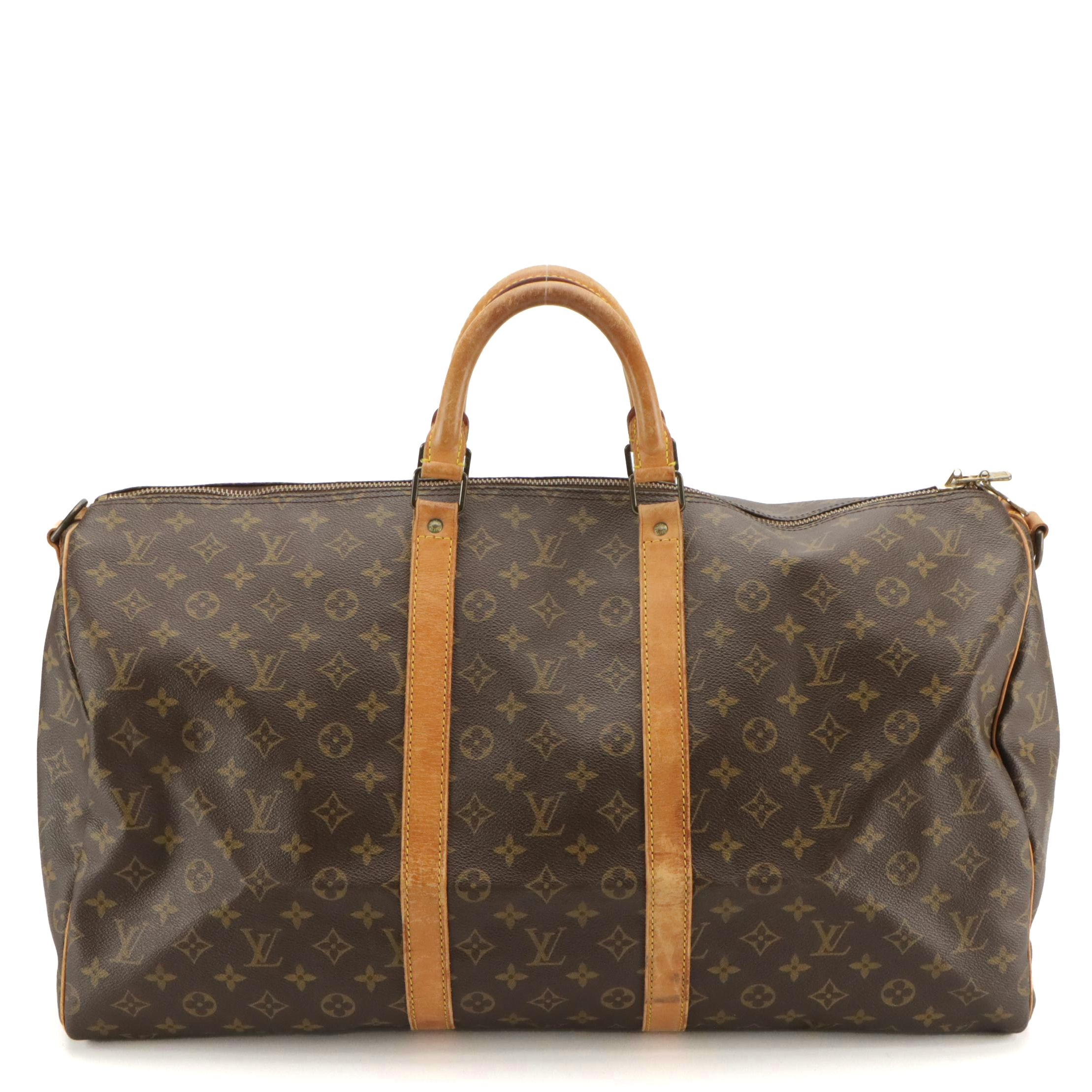 Louis Vuitton Keepall 55 Bandoulière in Monogram Canvas and Vachetta Leather