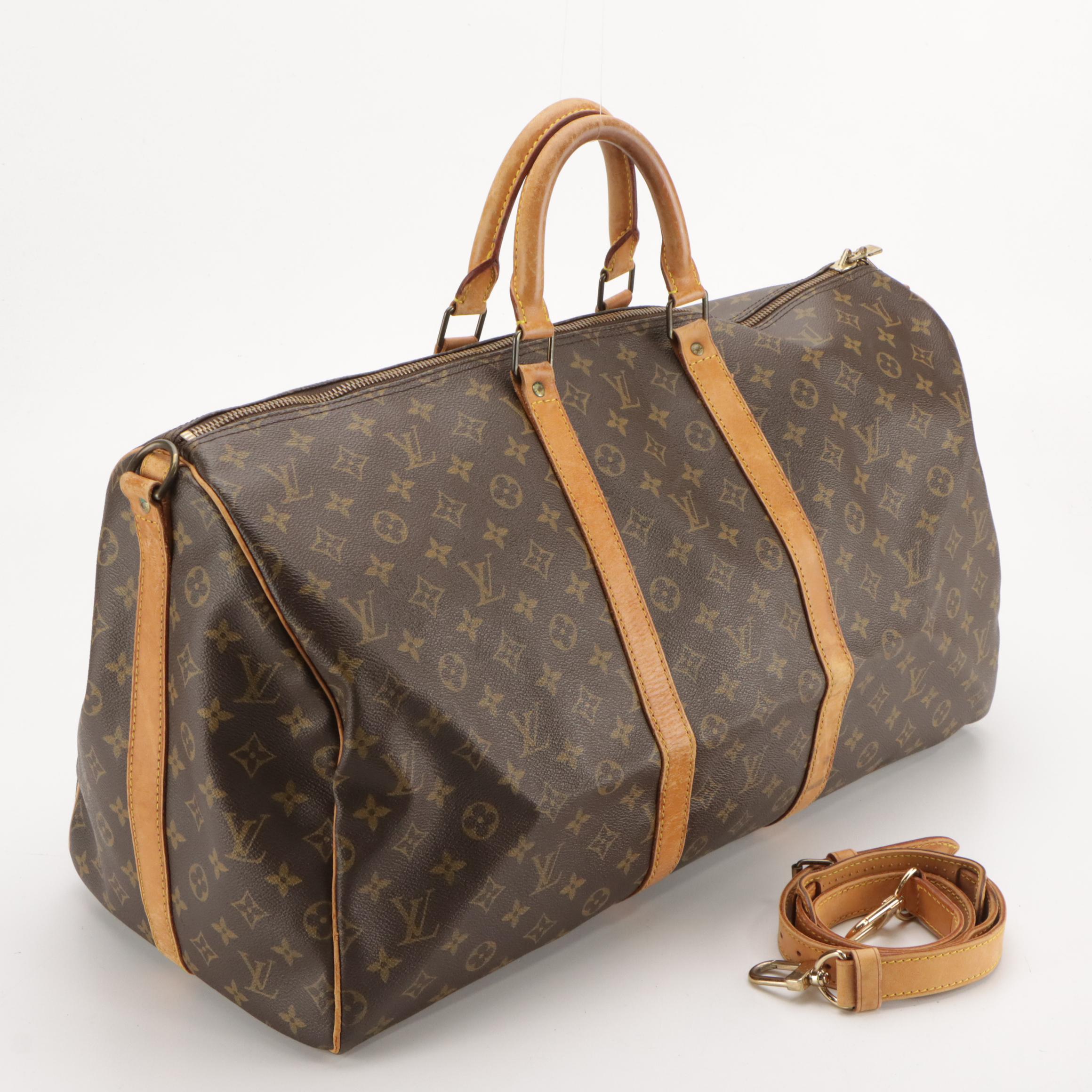 Louis Vuitton Keepall 55 Bandoulière in Monogram Canvas and Vachetta Leather