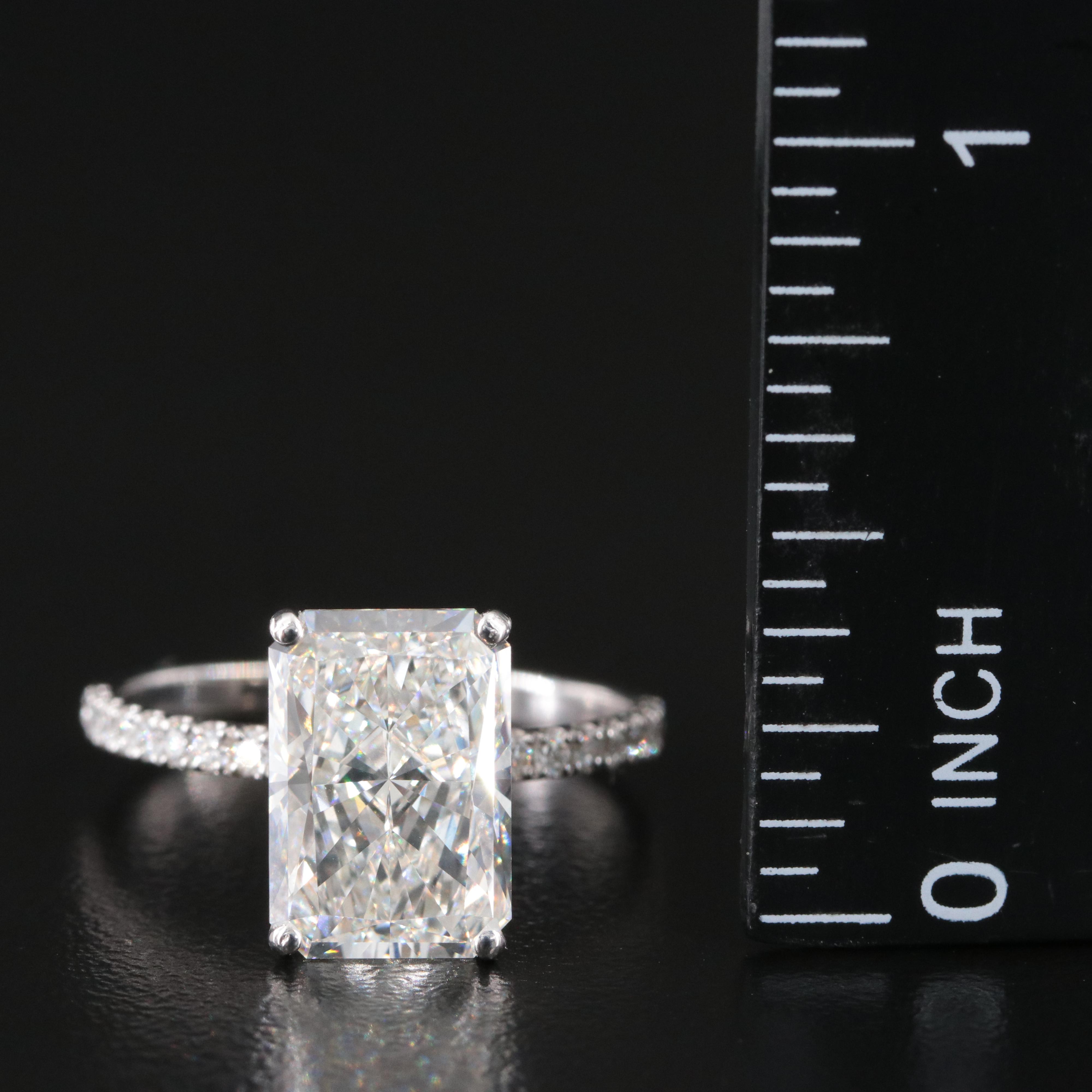14K 4.18 CTW Lab Grown Diamond Ring with IGI Report