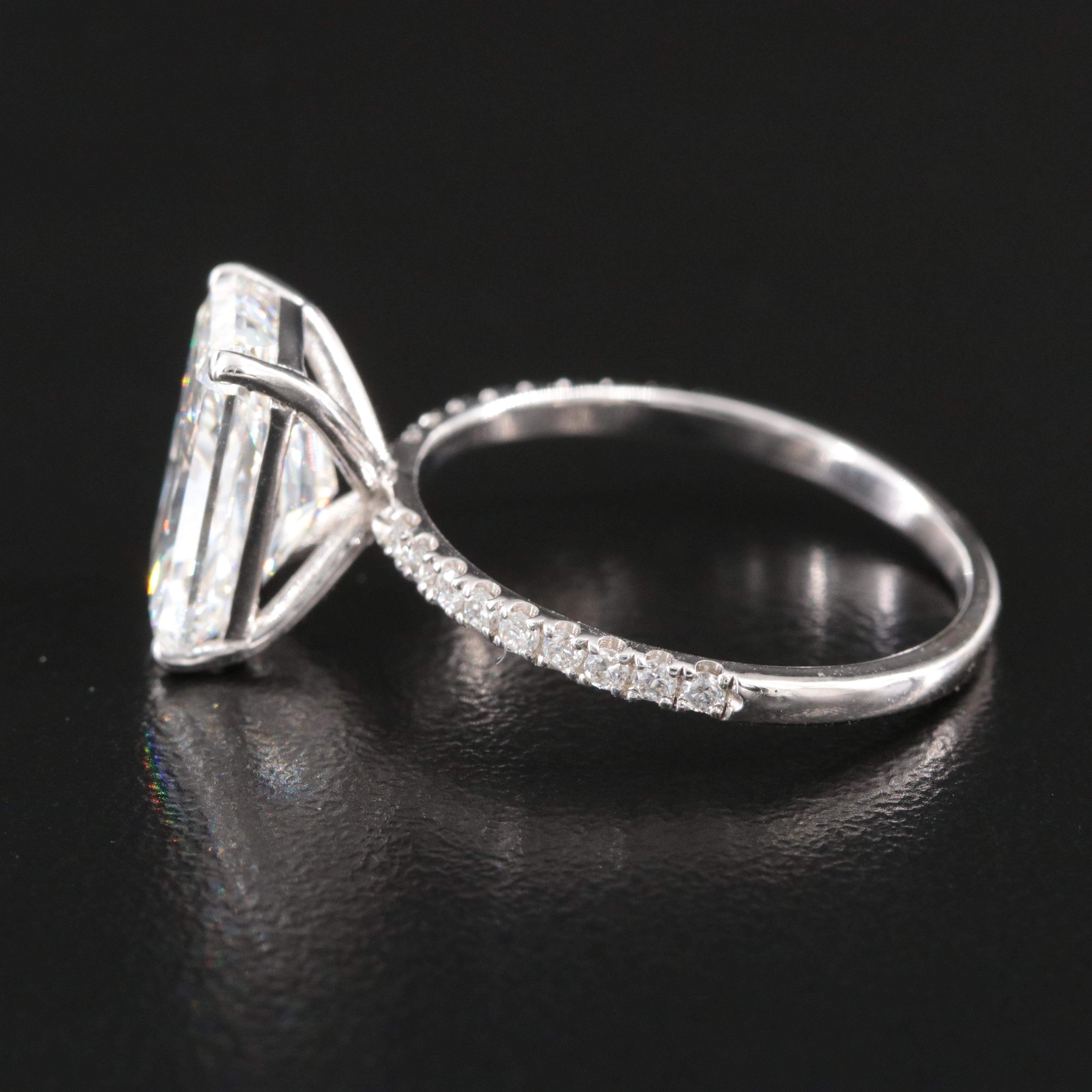 14K 4.18 CTW Lab Grown Diamond Ring with IGI Report