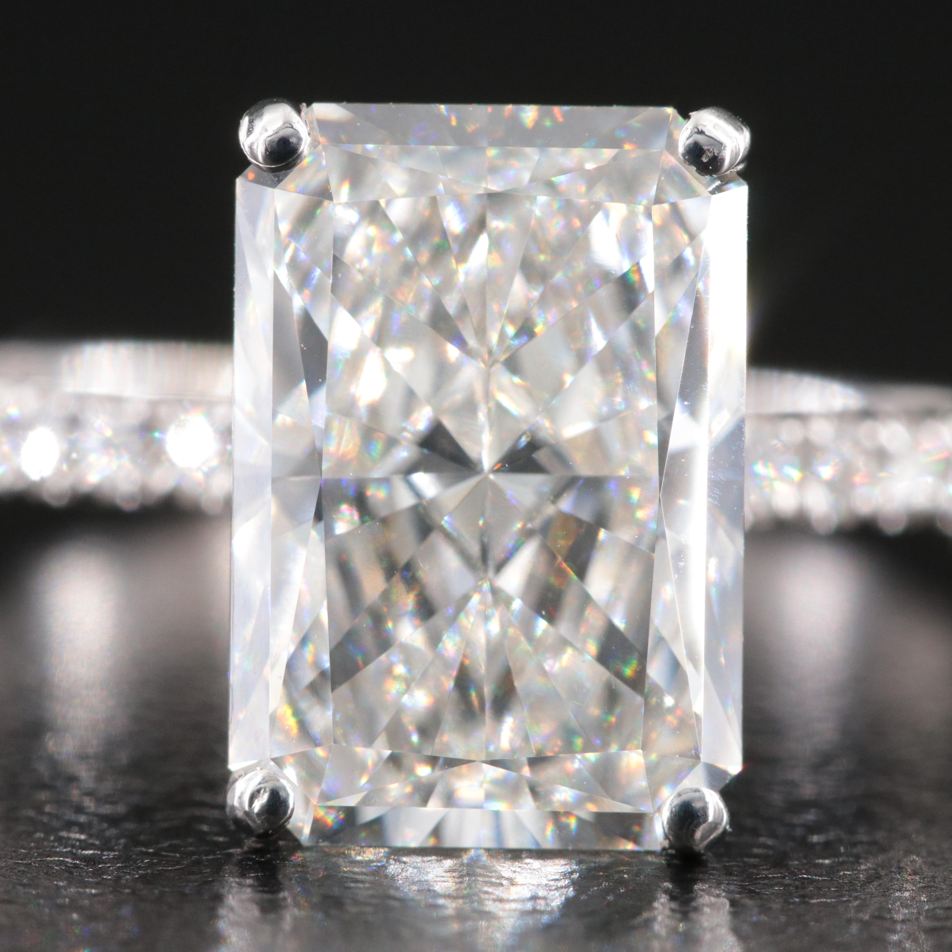 14K 4.18 CTW Lab Grown Diamond Ring with IGI Report