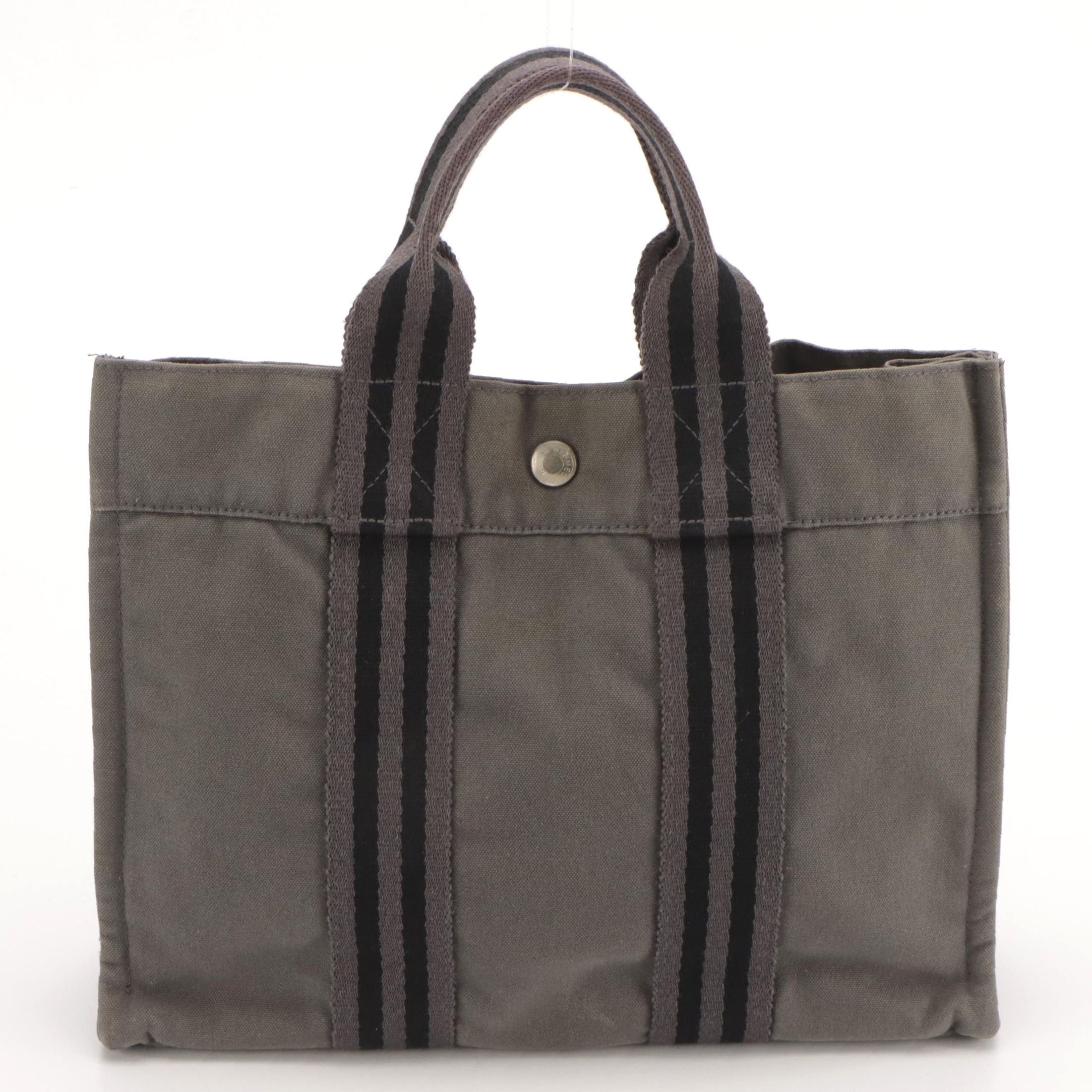 Hermès Fourre-Tout PM in Grey Cotton Canvas