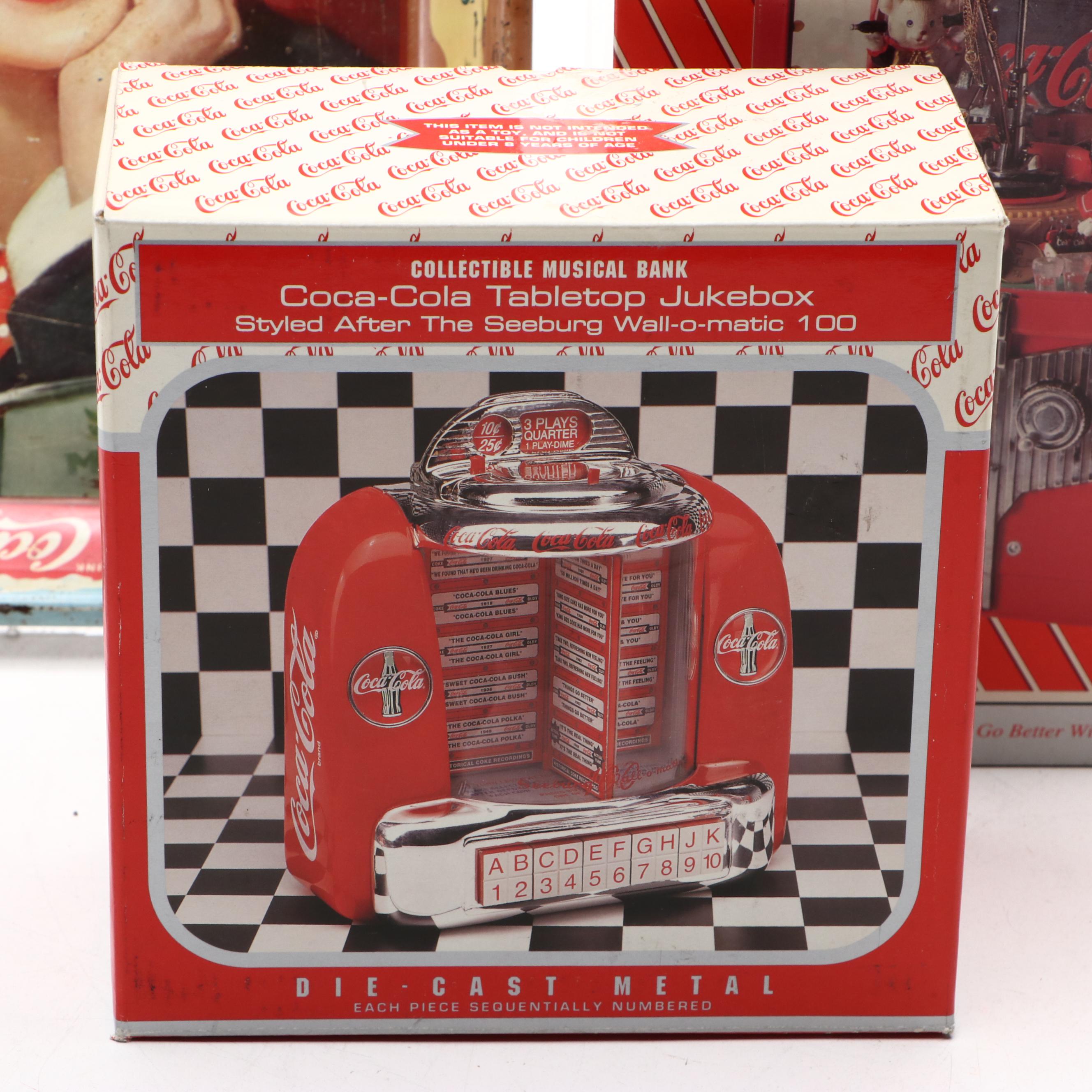 Coca-Cola Lithograph Advertising Tray with Coin Bank and More Memorabilia