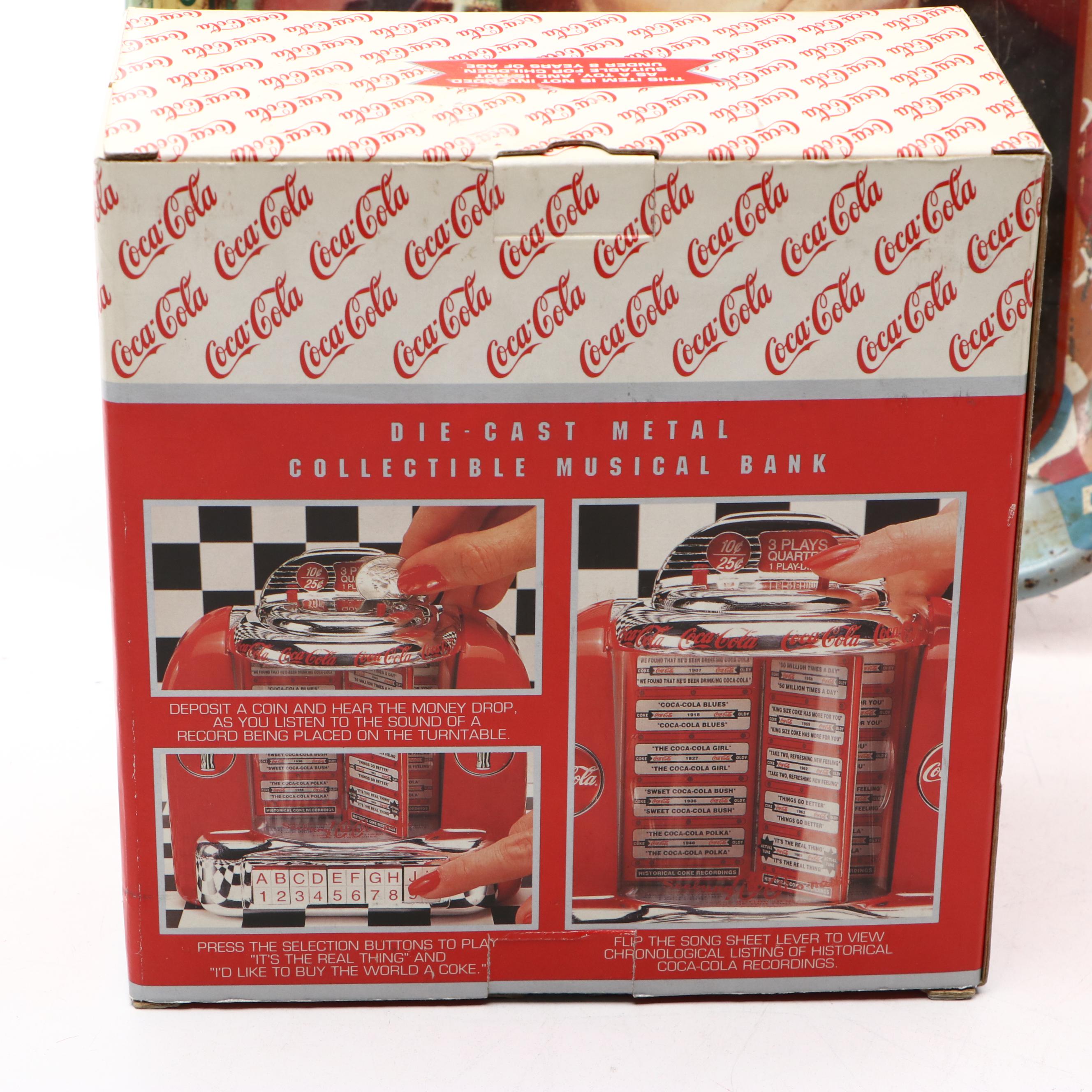 Coca-Cola Lithograph Advertising Tray with Coin Bank and More Memorabilia