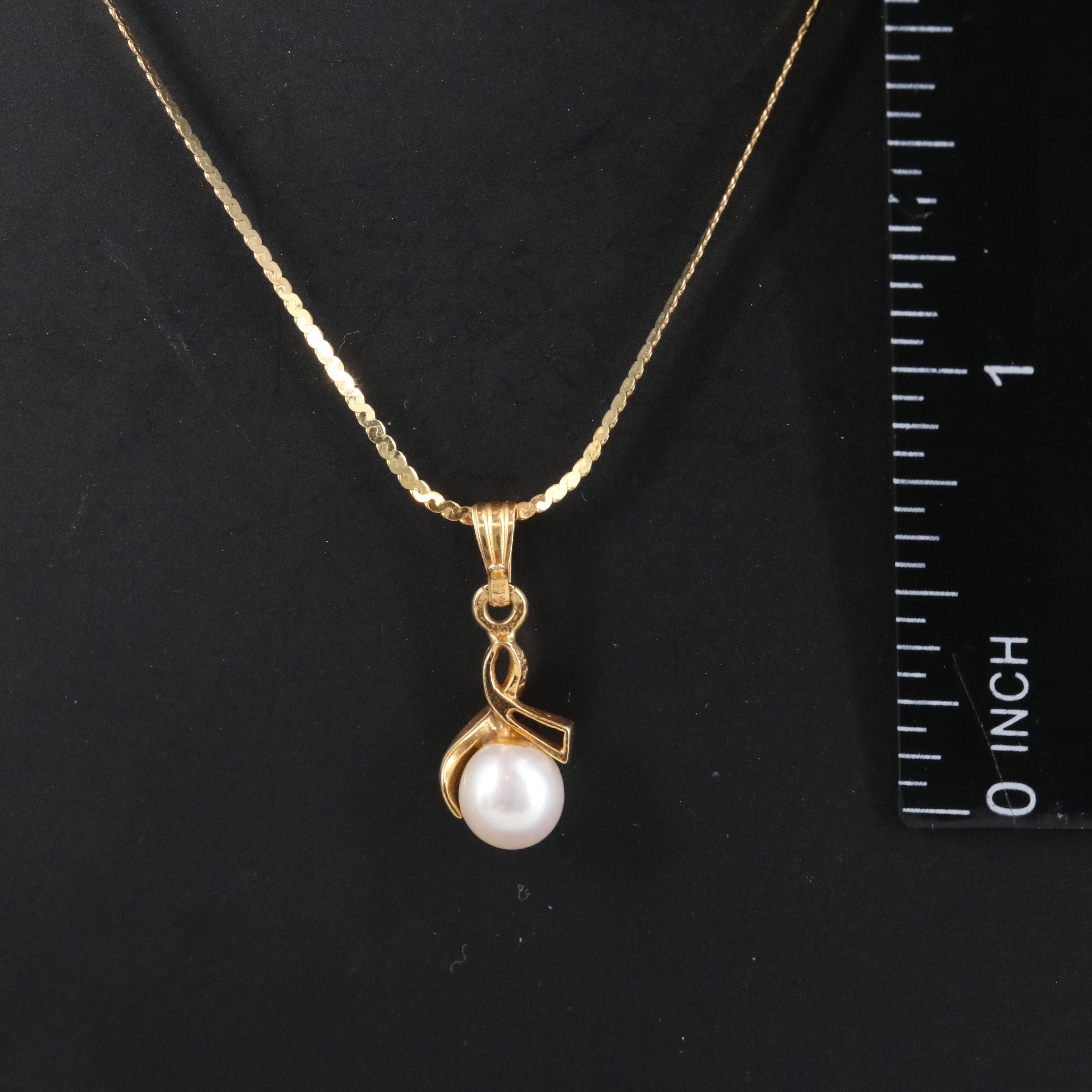 14K Pearl Pendant Necklace