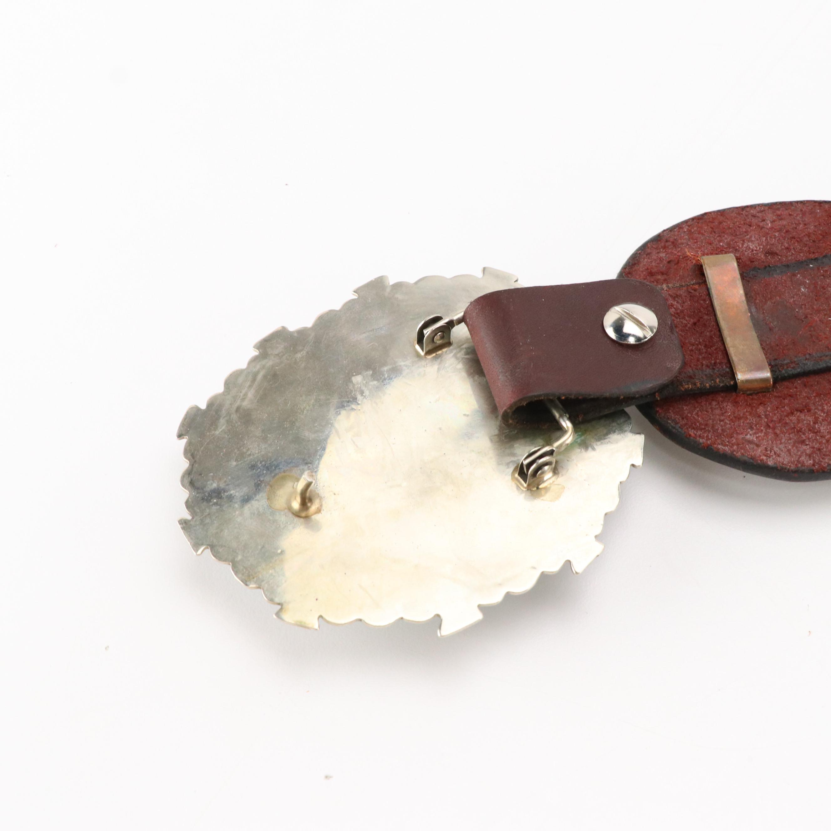 Southwestern Style Turquoise and Leather Concho Belt