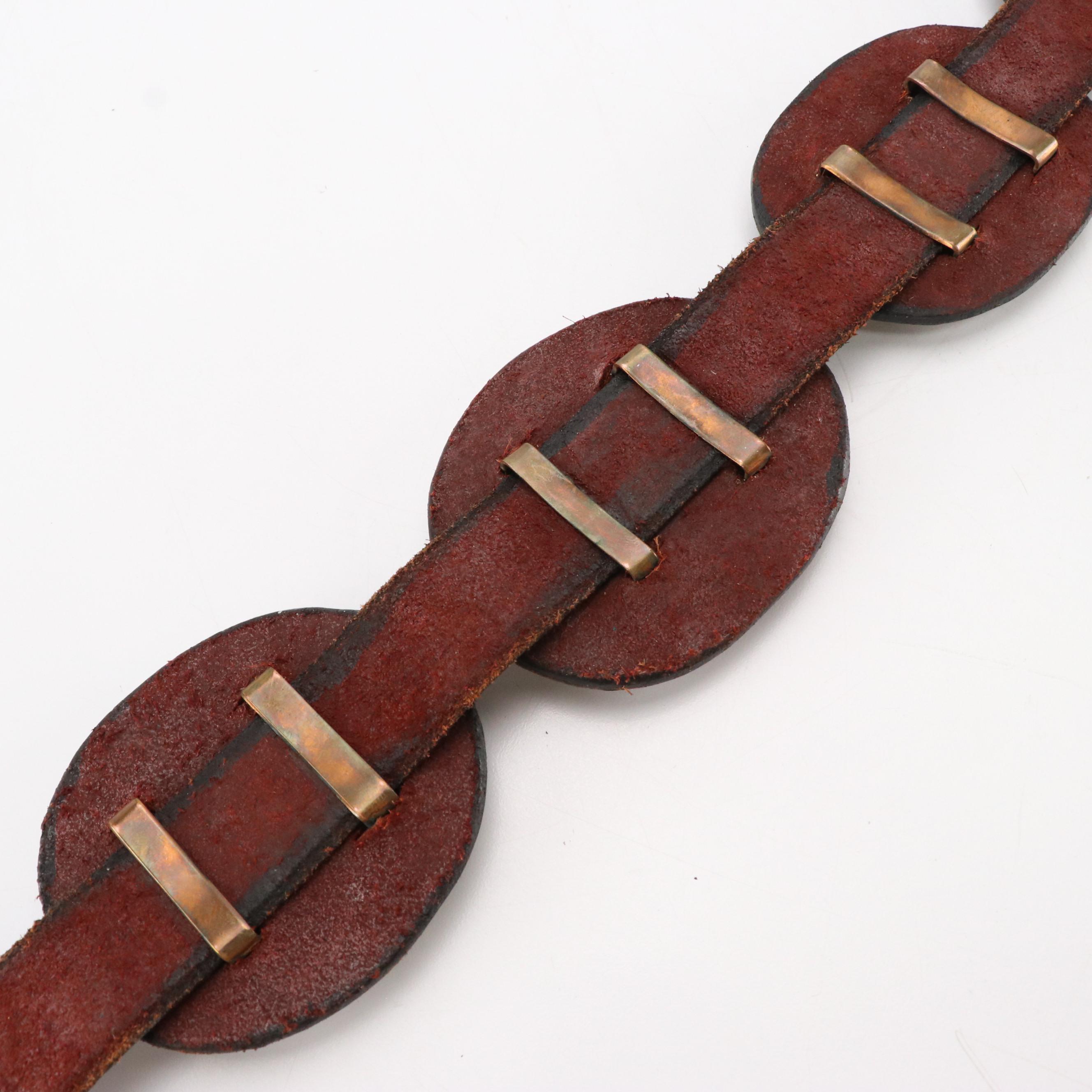 Southwestern Style Turquoise and Leather Concho Belt