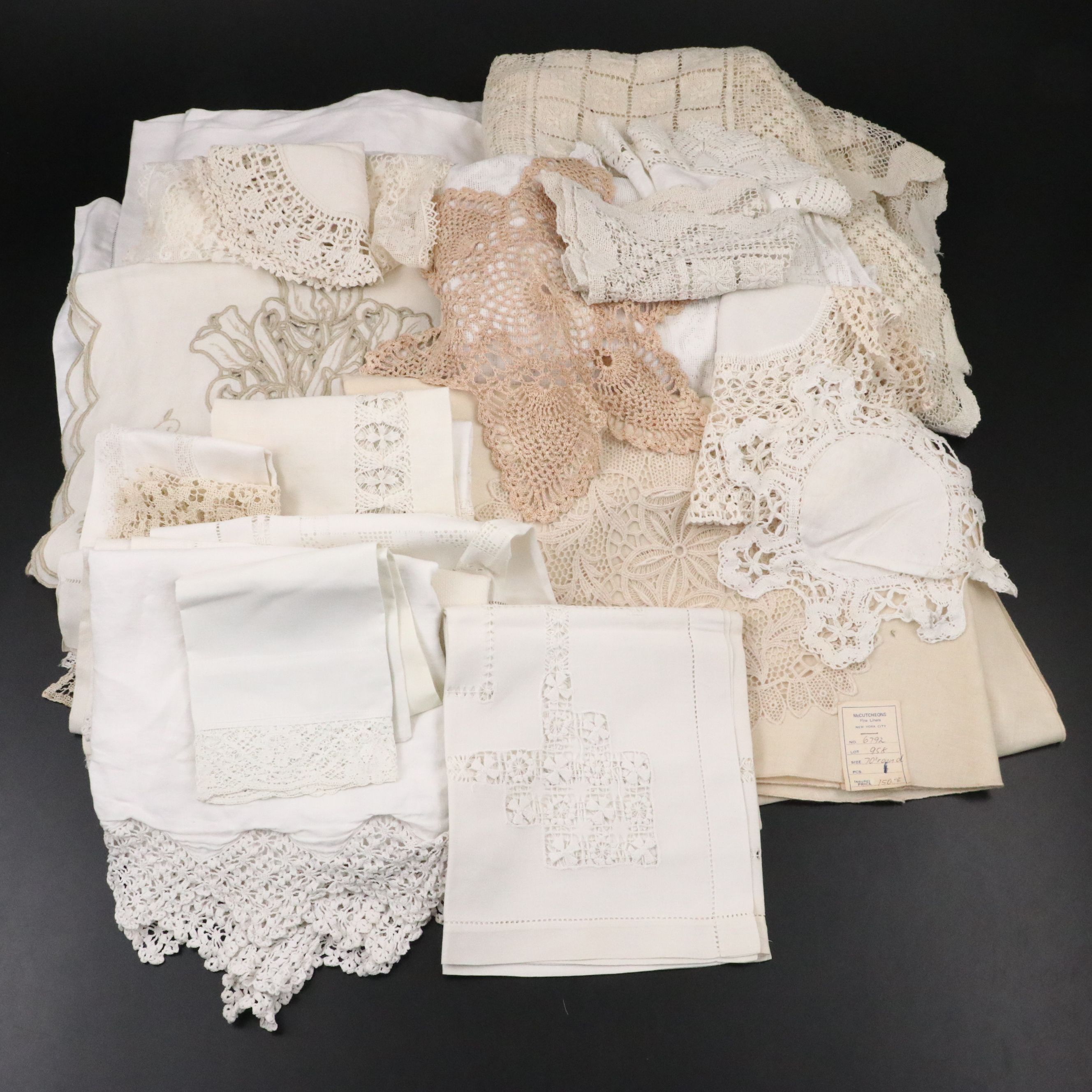 Vintage Crochet, Filet Lace, Embroidered Doilies and Table Linens