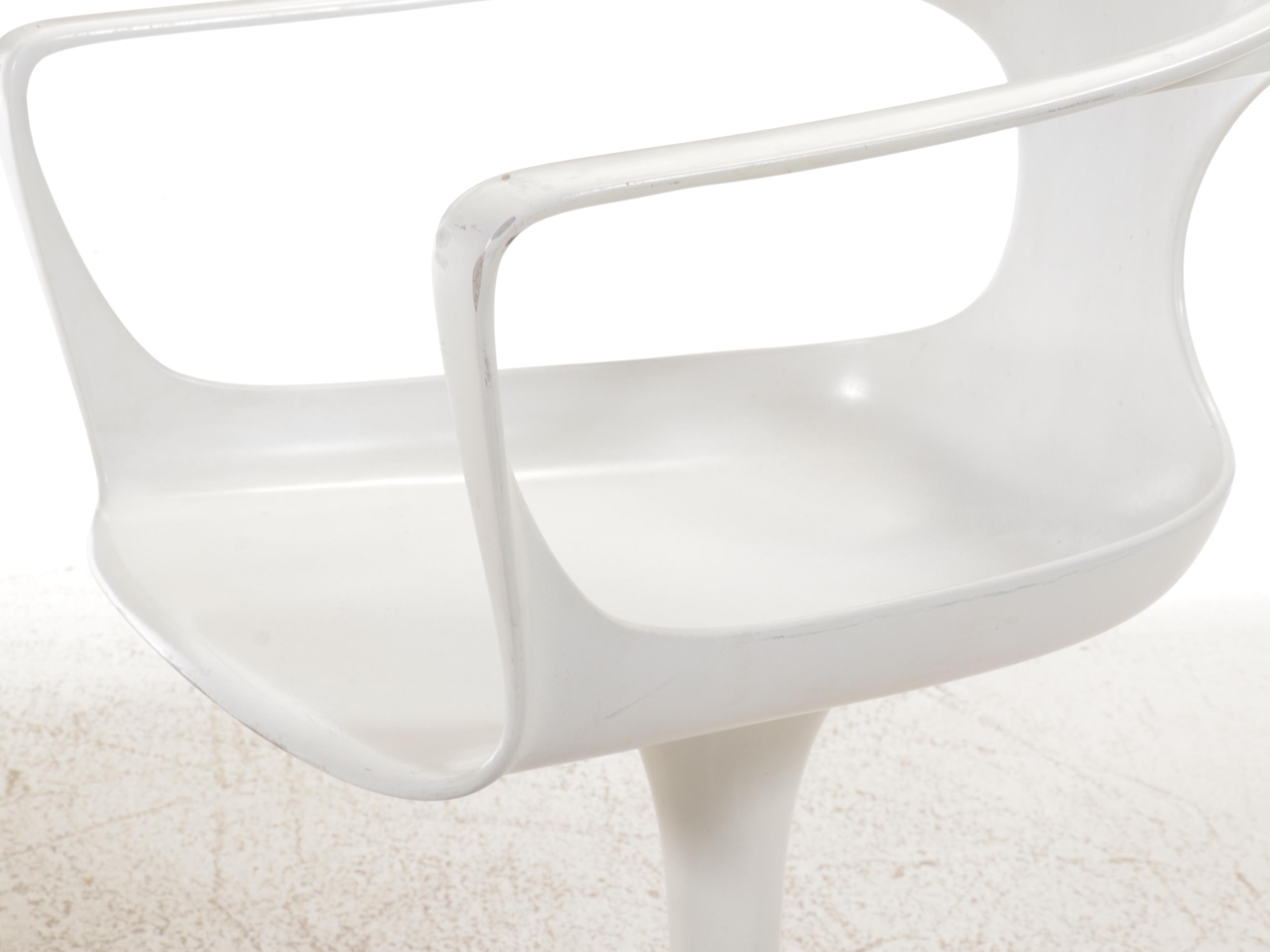 Pair of Lübke "Möbel Mann" Mid Century Modern White Acrylic Armchairs