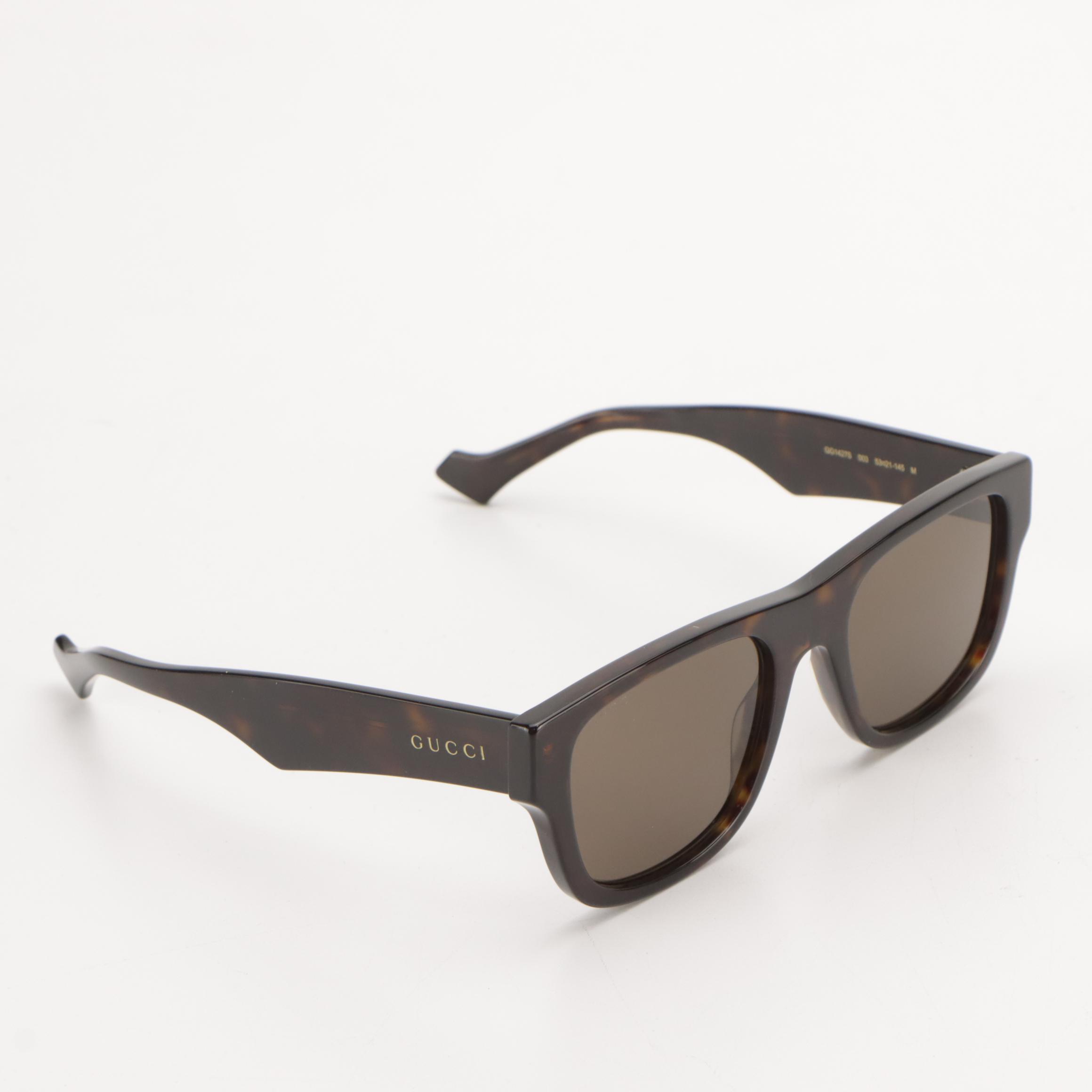 Gucci GG1427S Havana Square Sunglasses with Case