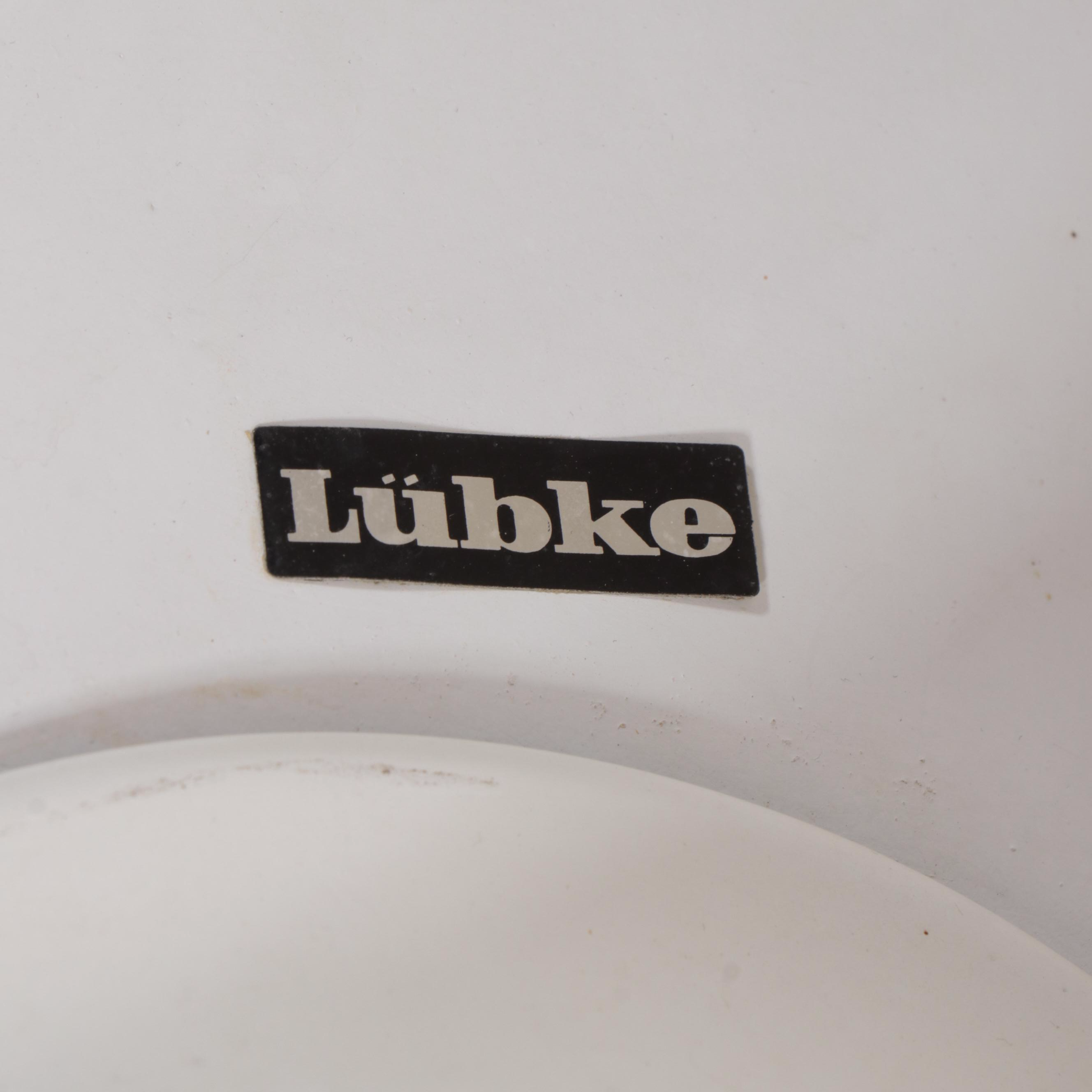 Pair of Lübke "Möbel Mann" Mid Century Modern White Acrylic Armchairs