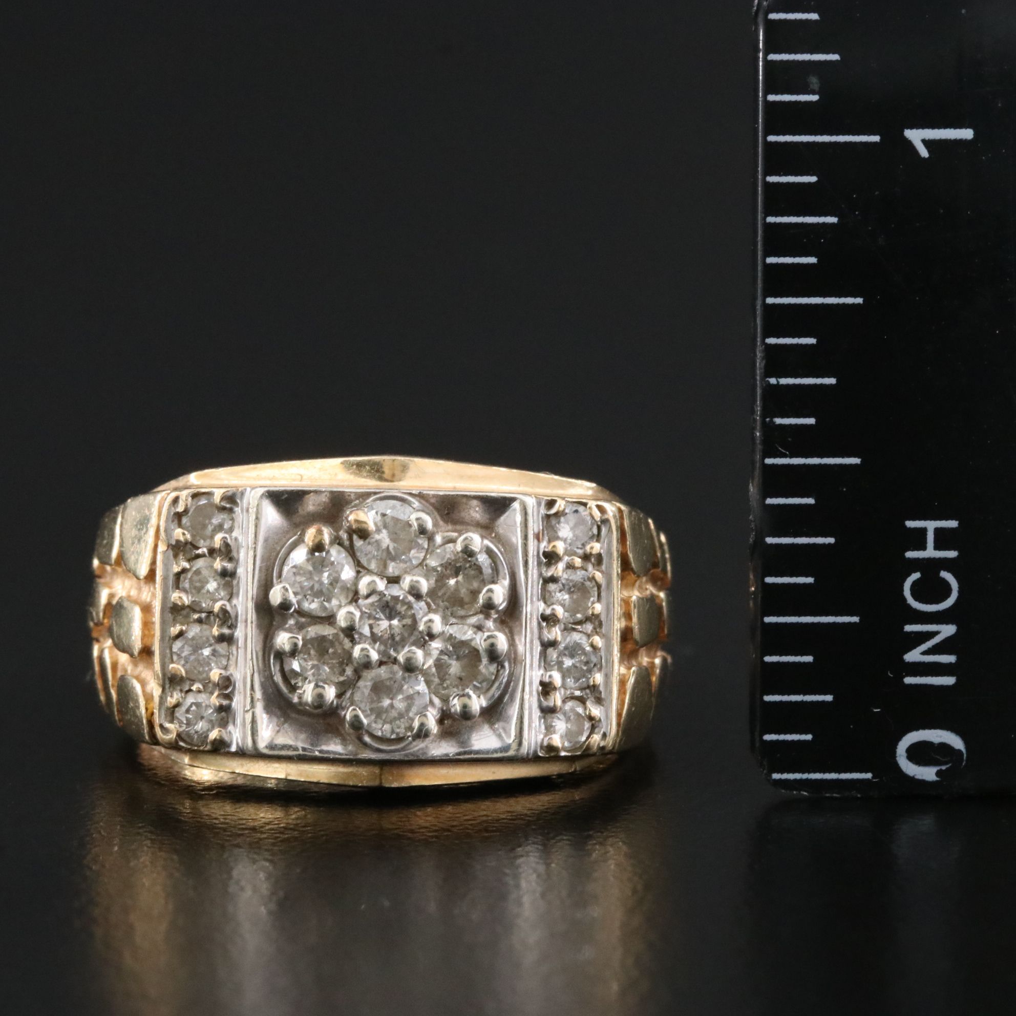 10K 1.02 CTW Diamond Nugget Ring