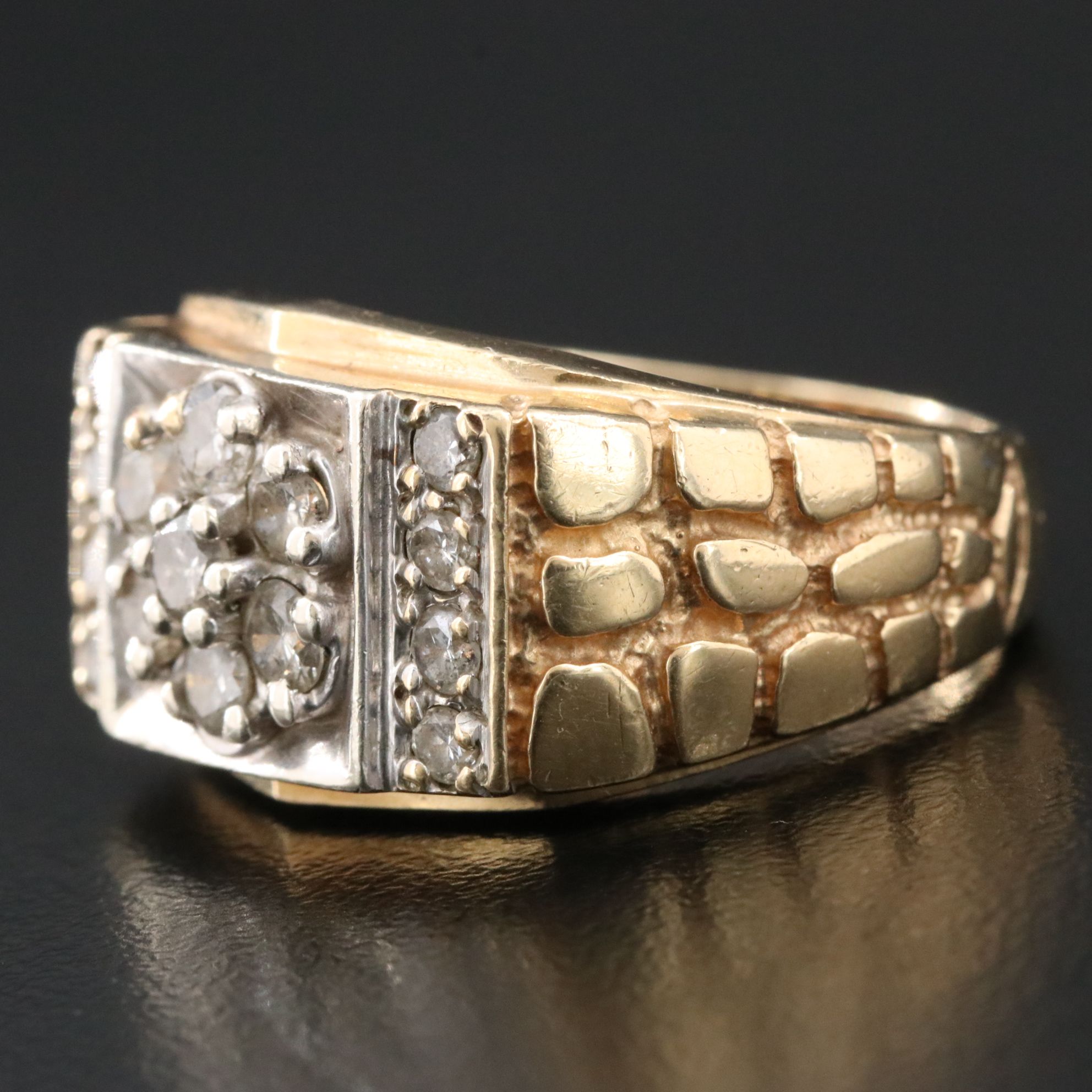 10K 1.02 CTW Diamond Nugget Ring