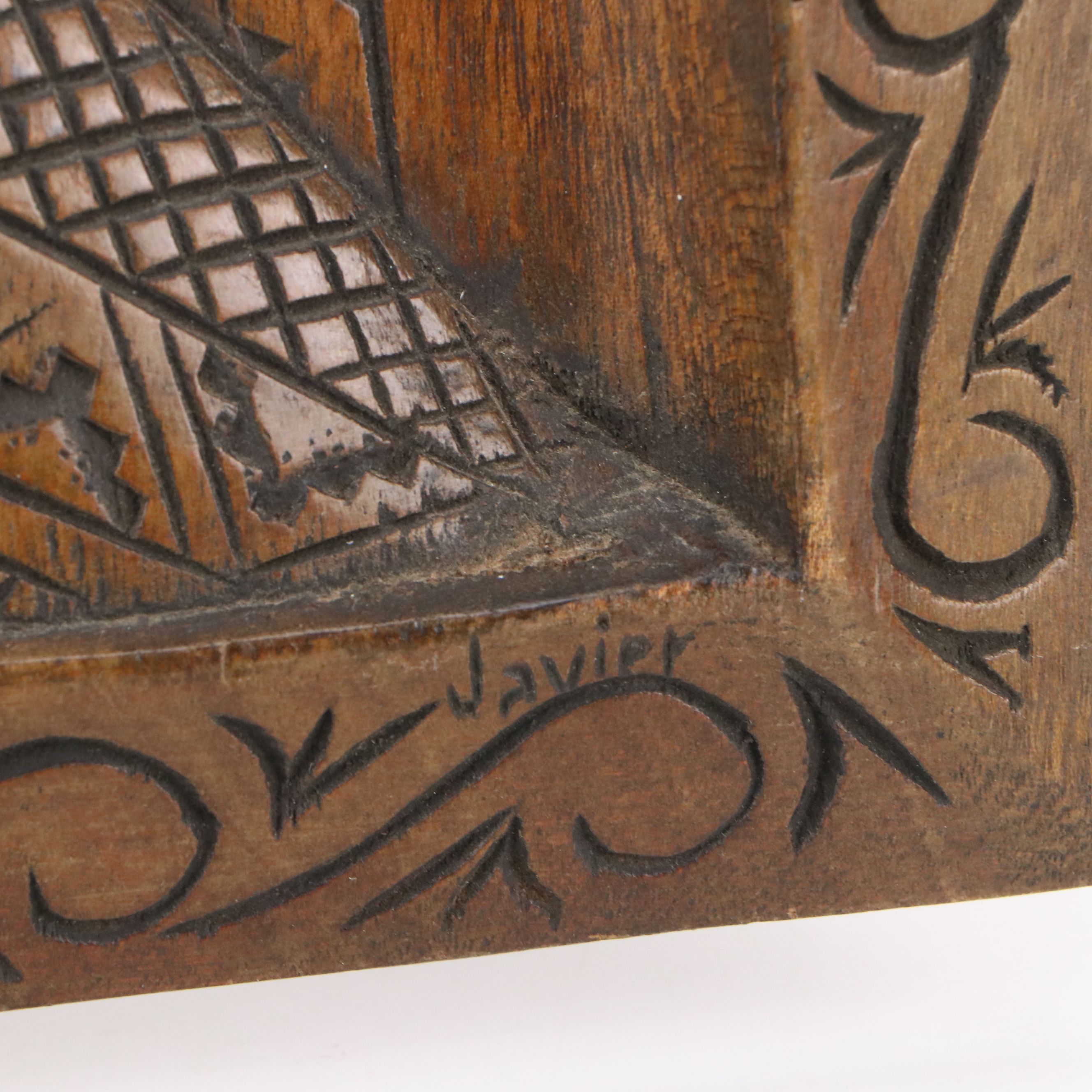 Artist Signed Carved Wooden Portraits