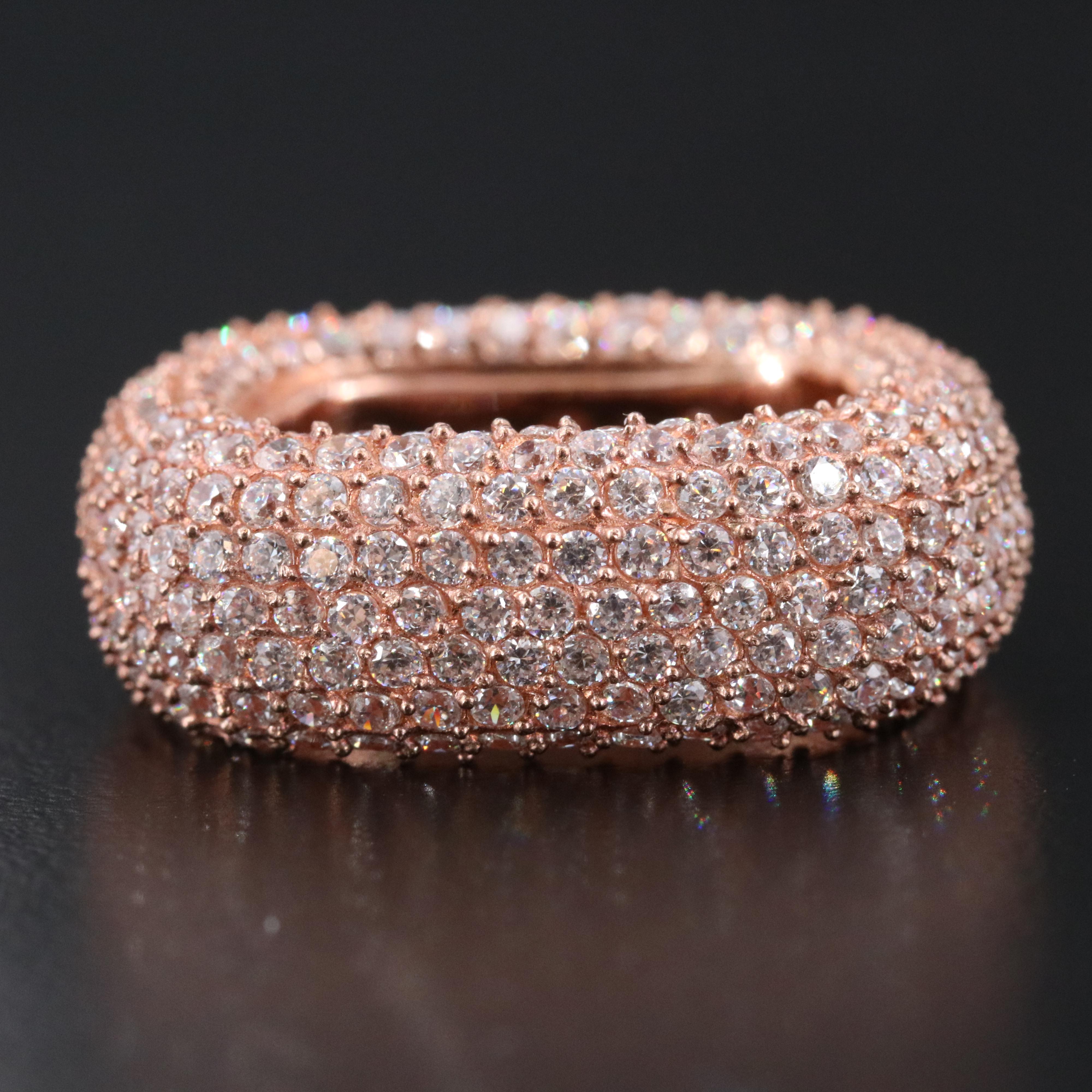 Sterling Pavé CZ Eternity Band