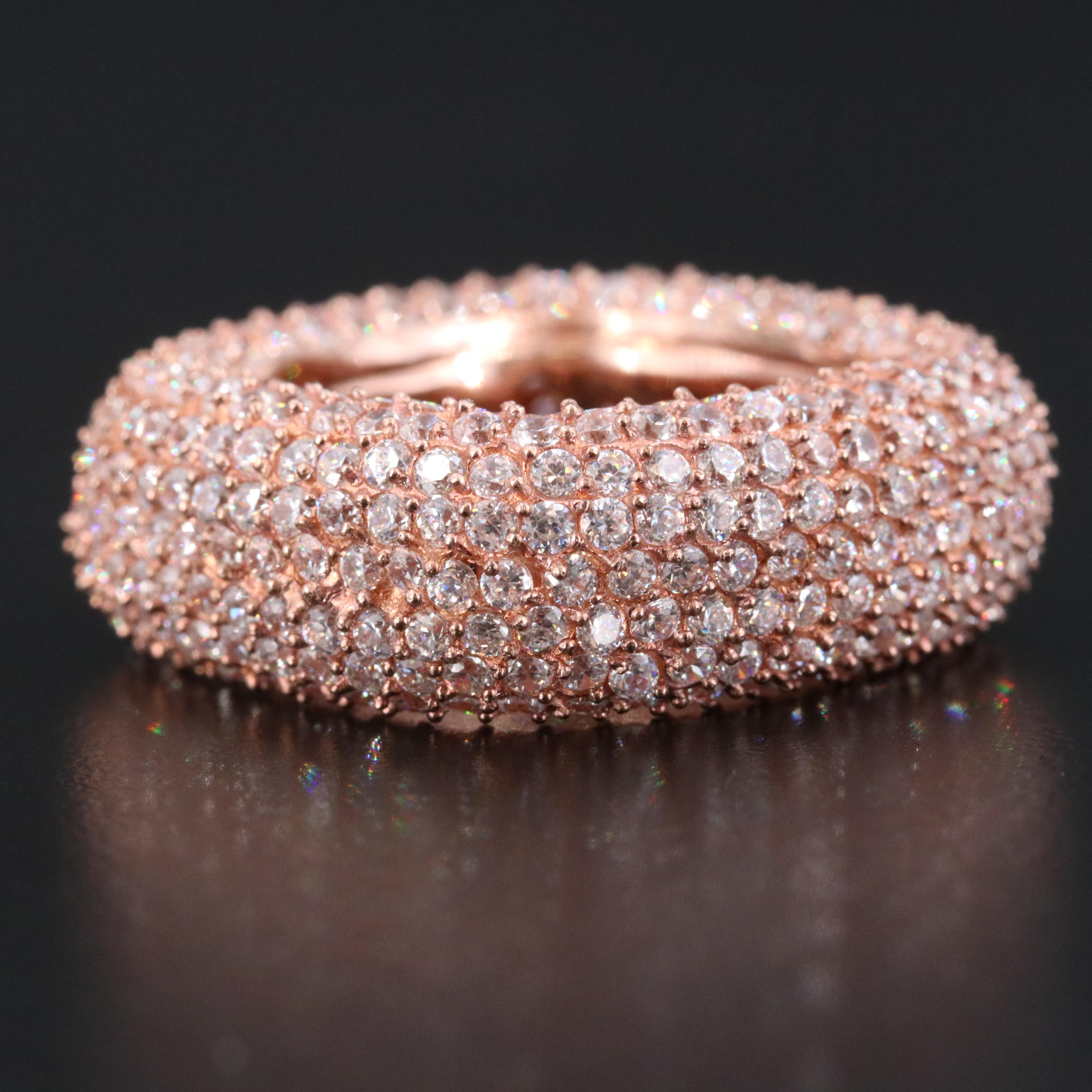 Sterling Pavé CZ Eternity Band