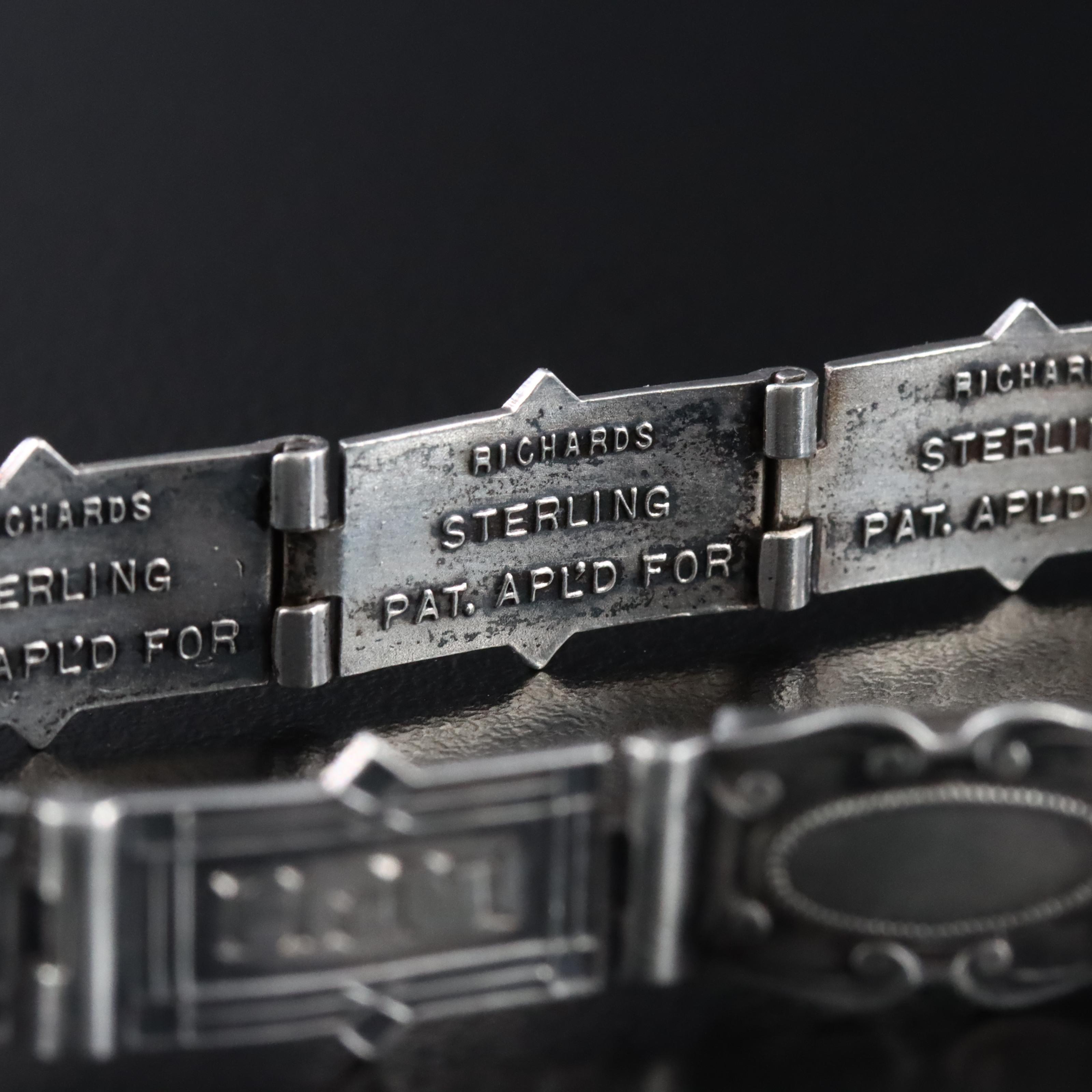 WWI Era Sterling Forget-Me-Not Personalized Bracelet, 1915