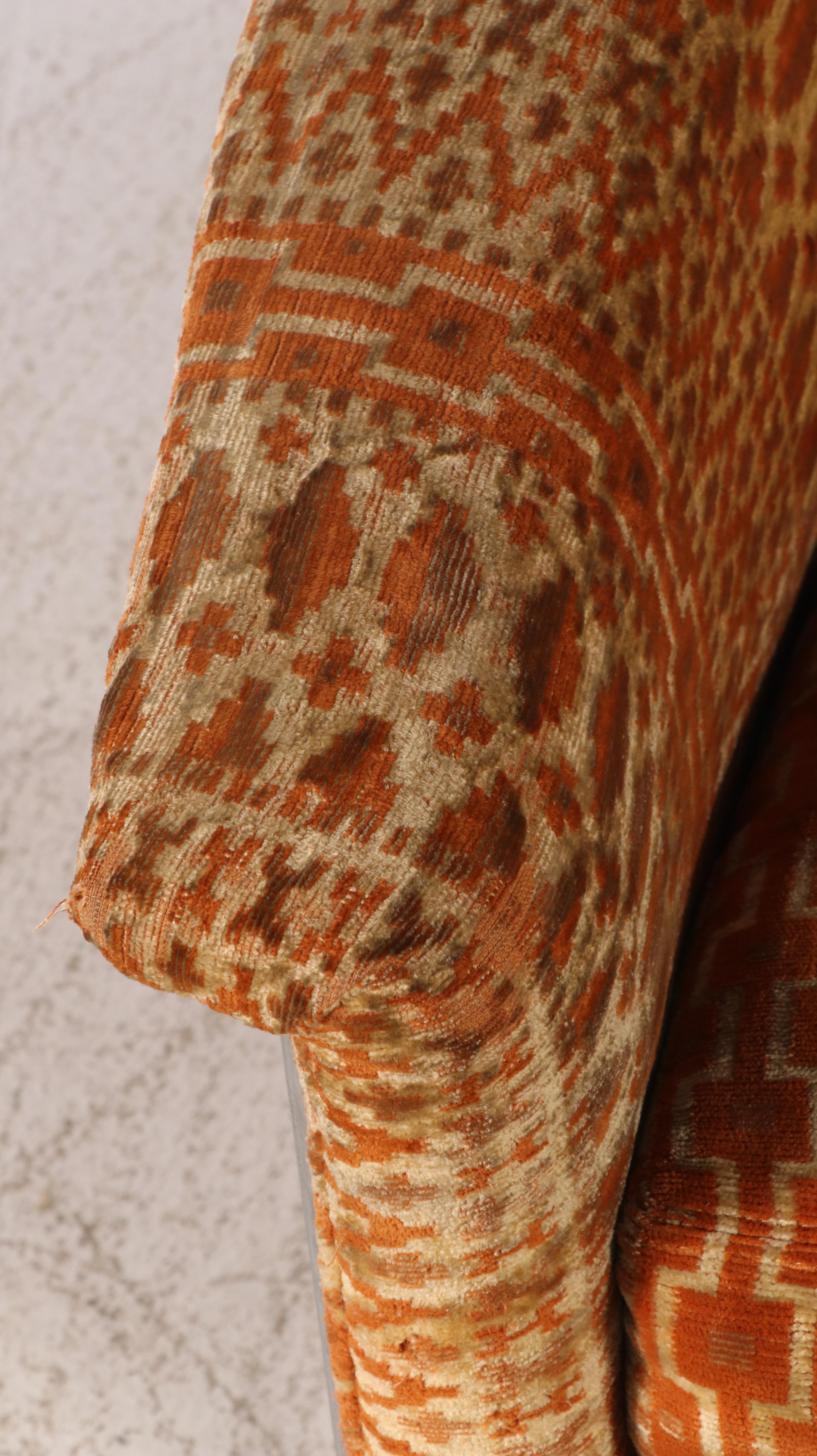 Pair of Selig Imperial Velvet Upholstered Cantilevered Chrome Lounge Chairs