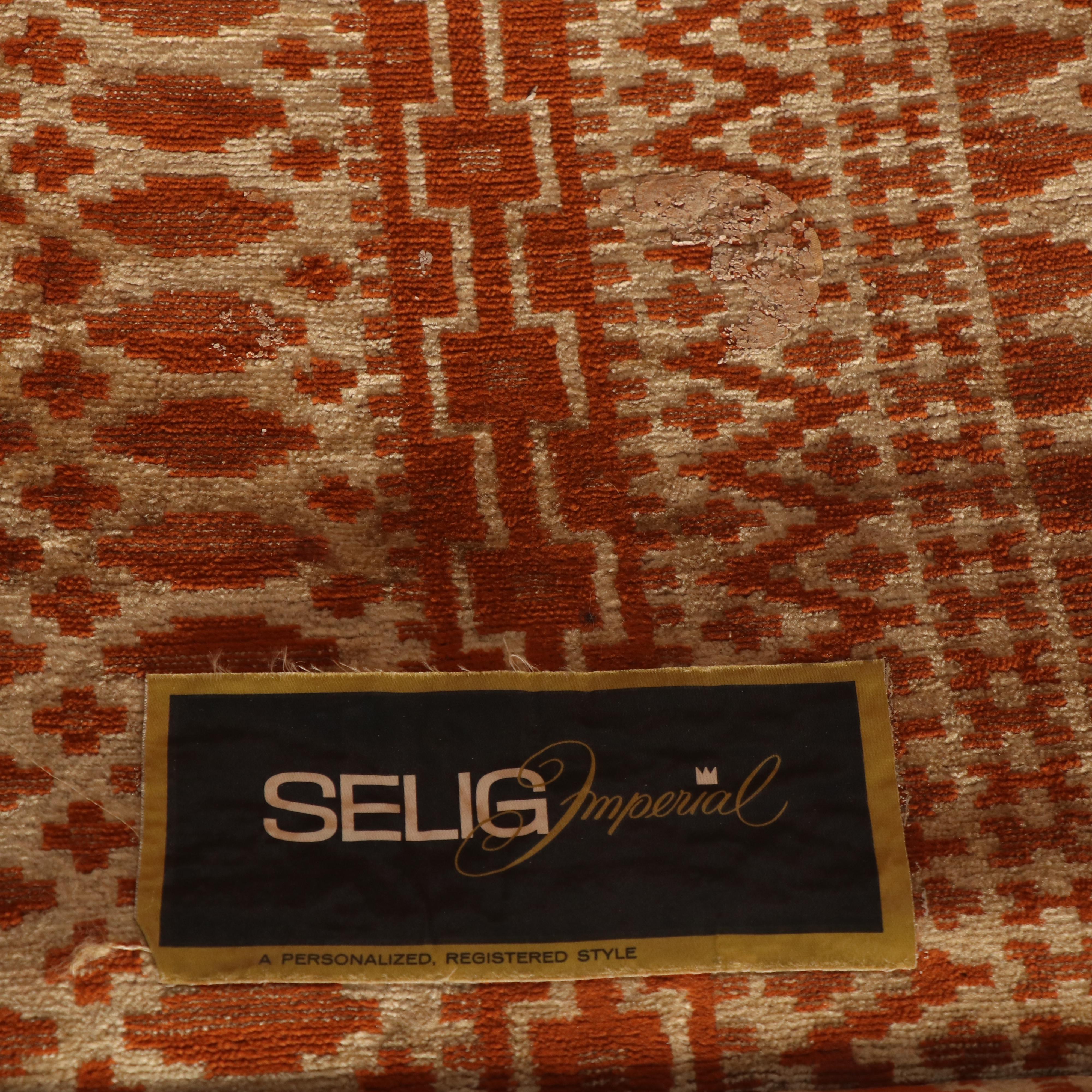 Pair of Selig Imperial Velvet Upholstered Cantilevered Chrome Lounge Chairs