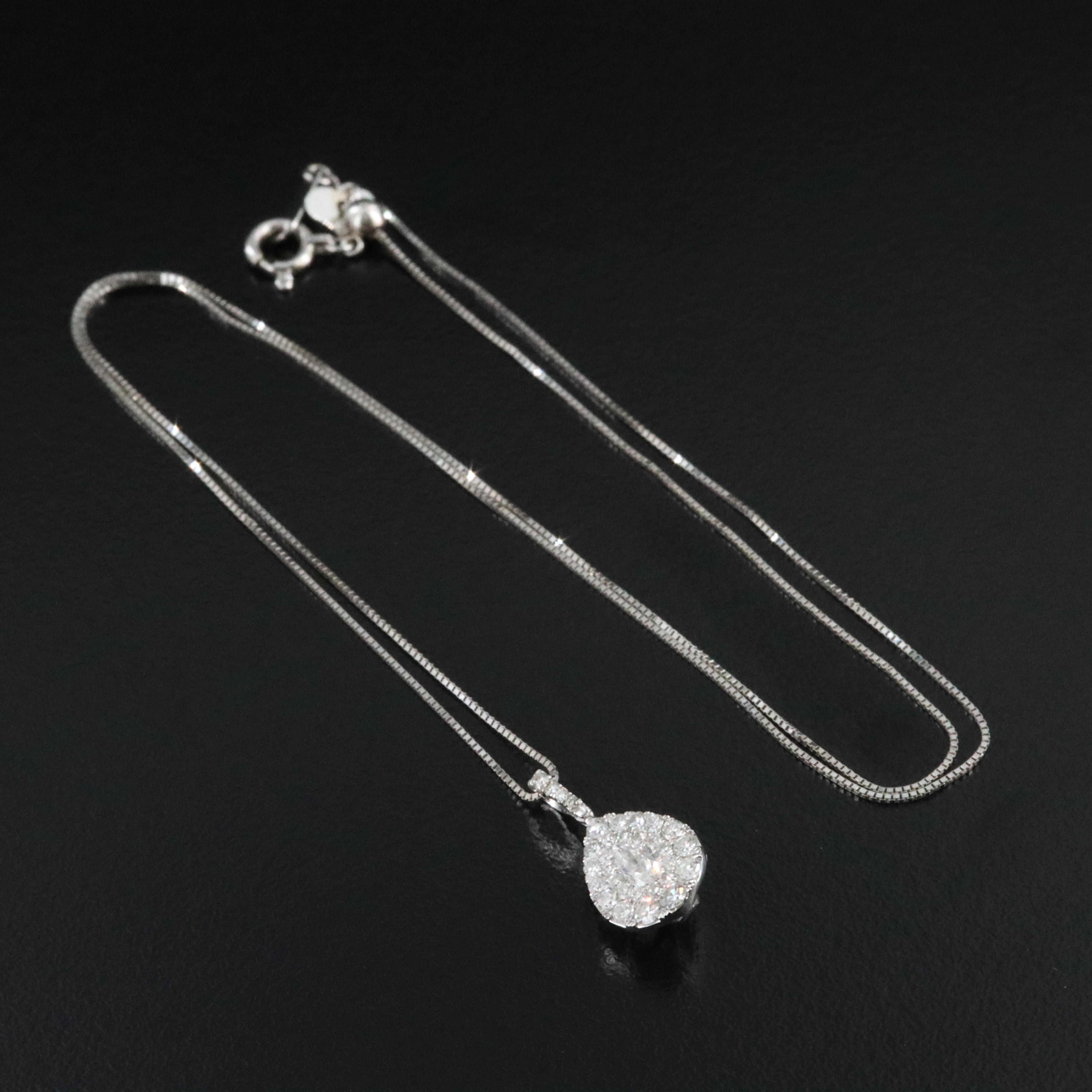 18K 0.45 CTW Diamond Pendant Necklace