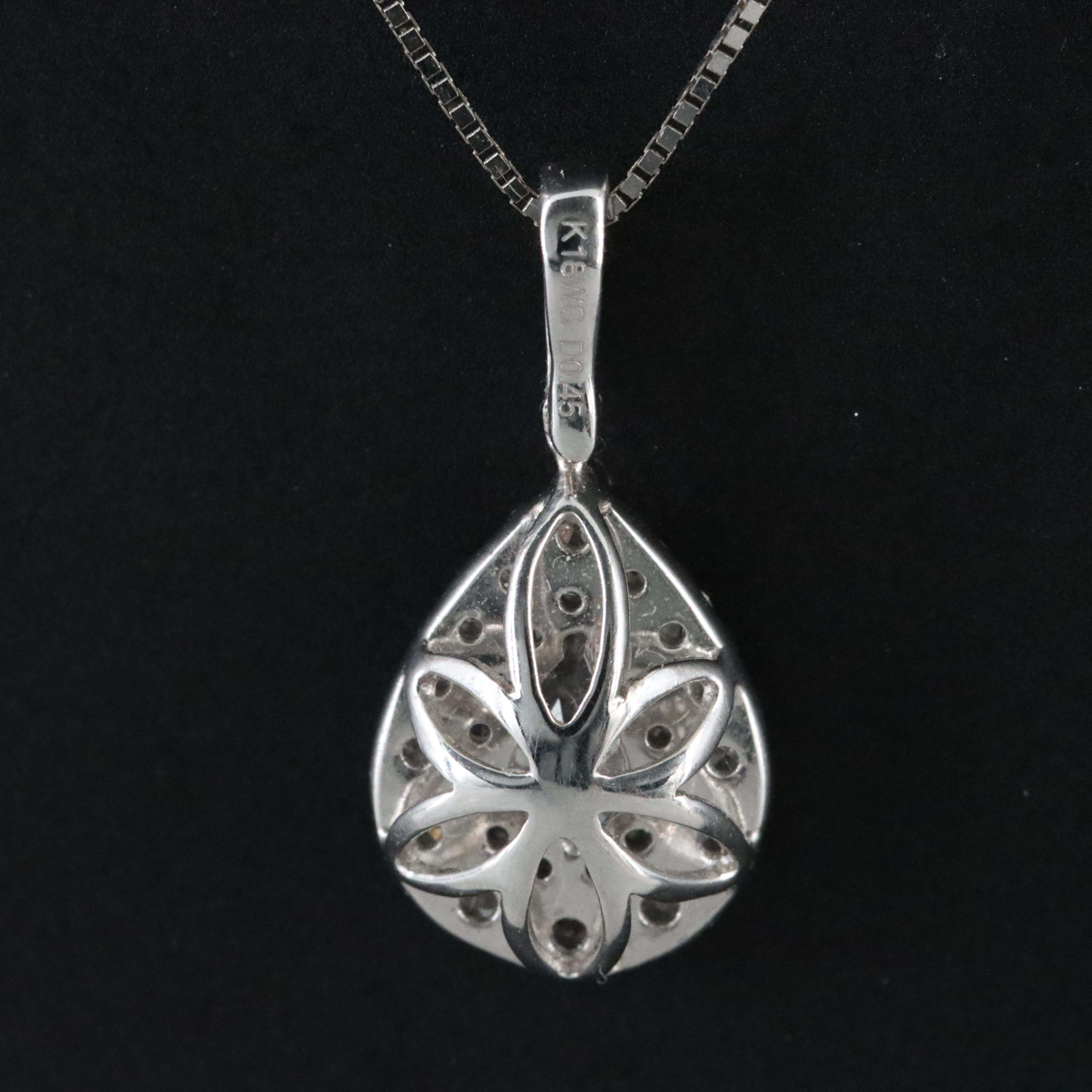 18K 0.45 CTW Diamond Pendant Necklace