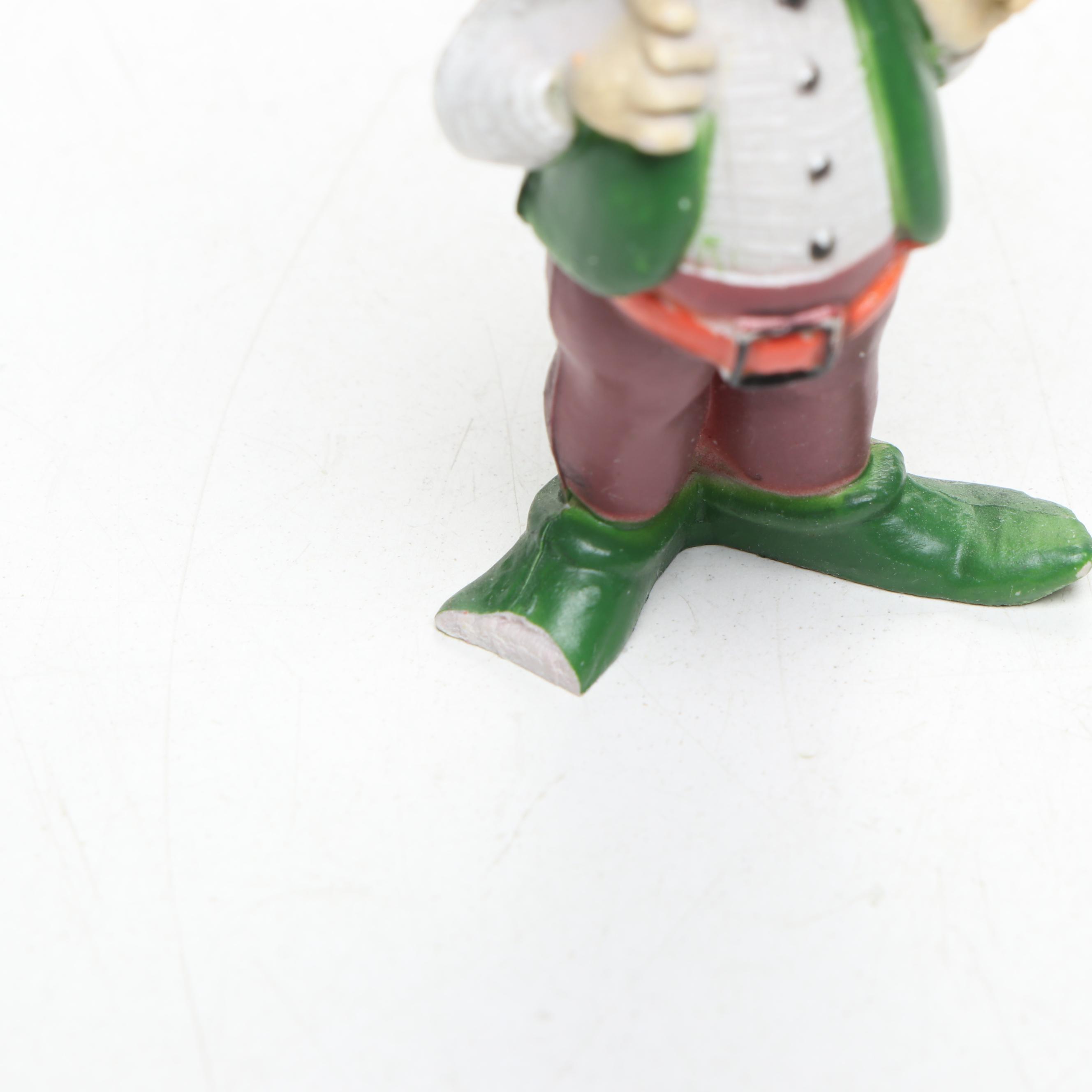 Ceramic Shoe with Artist Signed Plastic and Ceramic Figurines