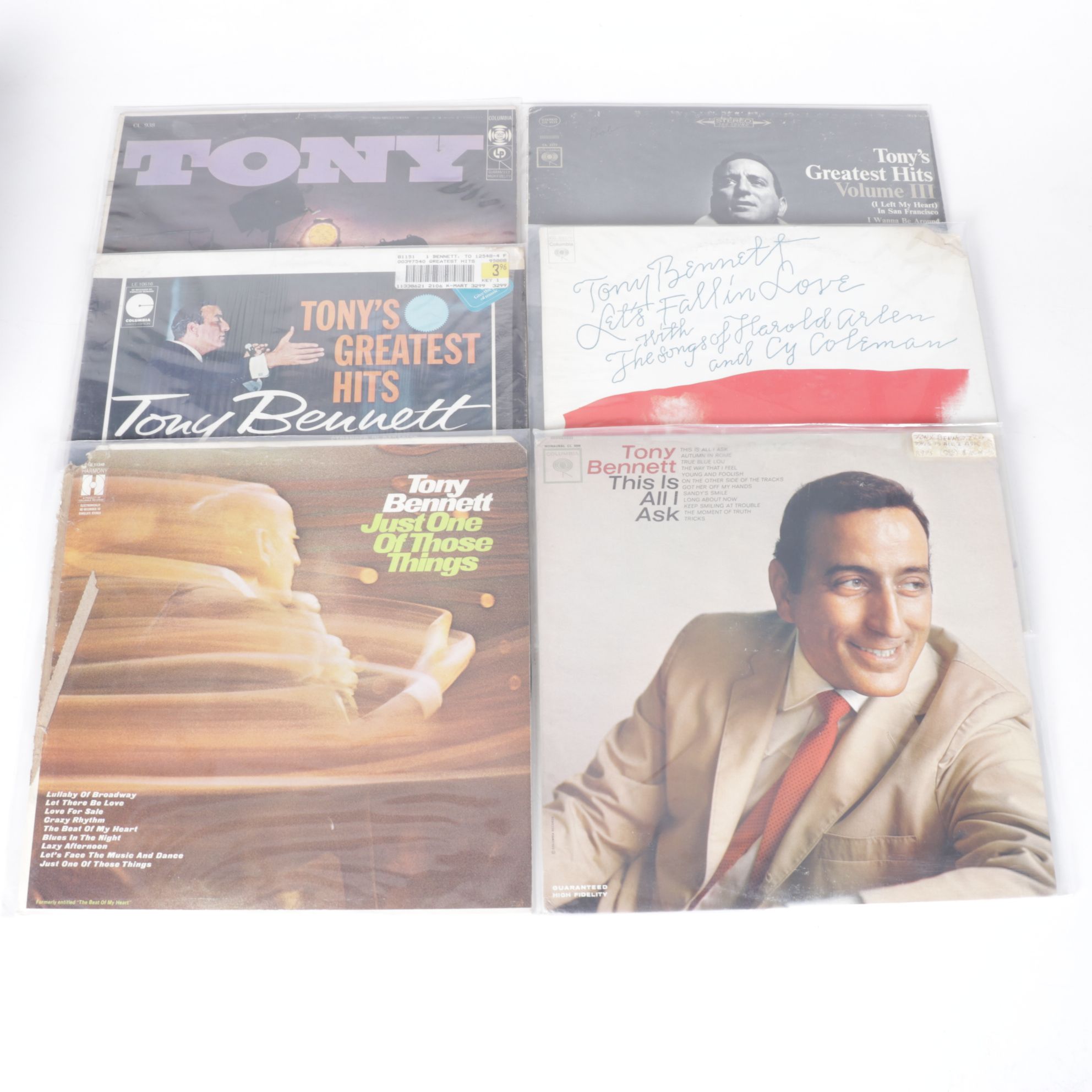 Tony Bennett & Frank Sinatra Vinyl Record Albums