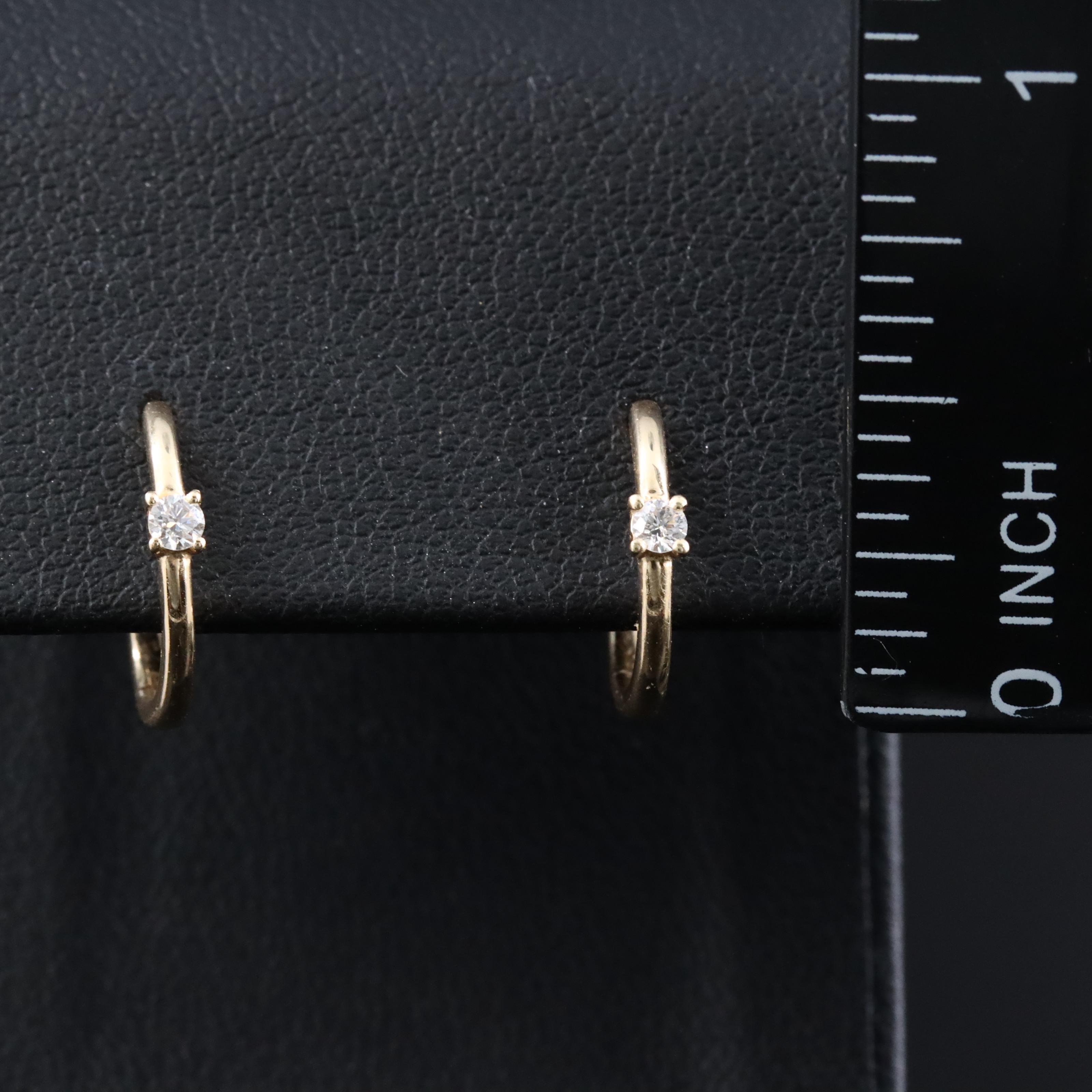 14K 0.07 CTW Diamond Hoop Earrings