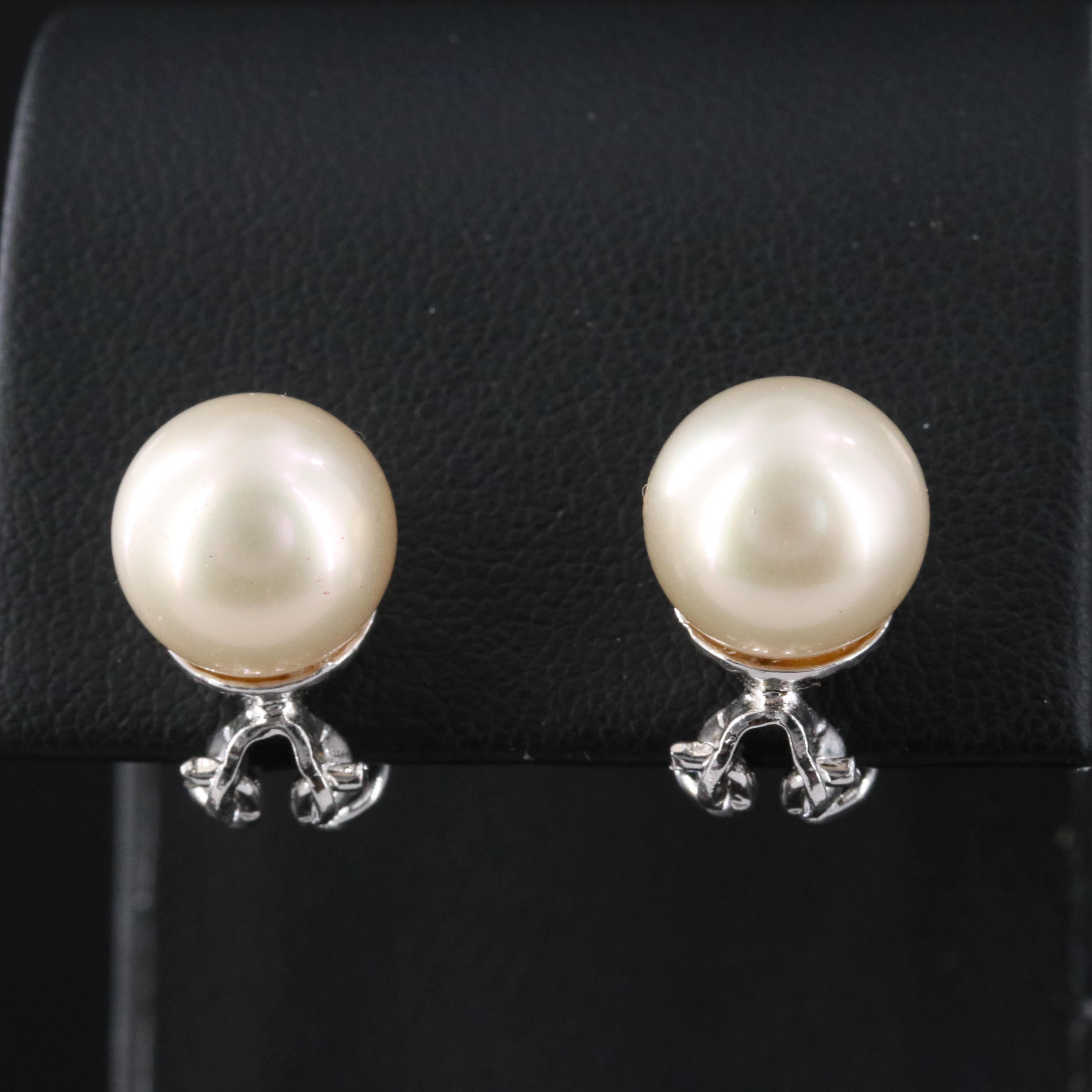 Faux Pearl and Rhinestone Necklace and Earrings