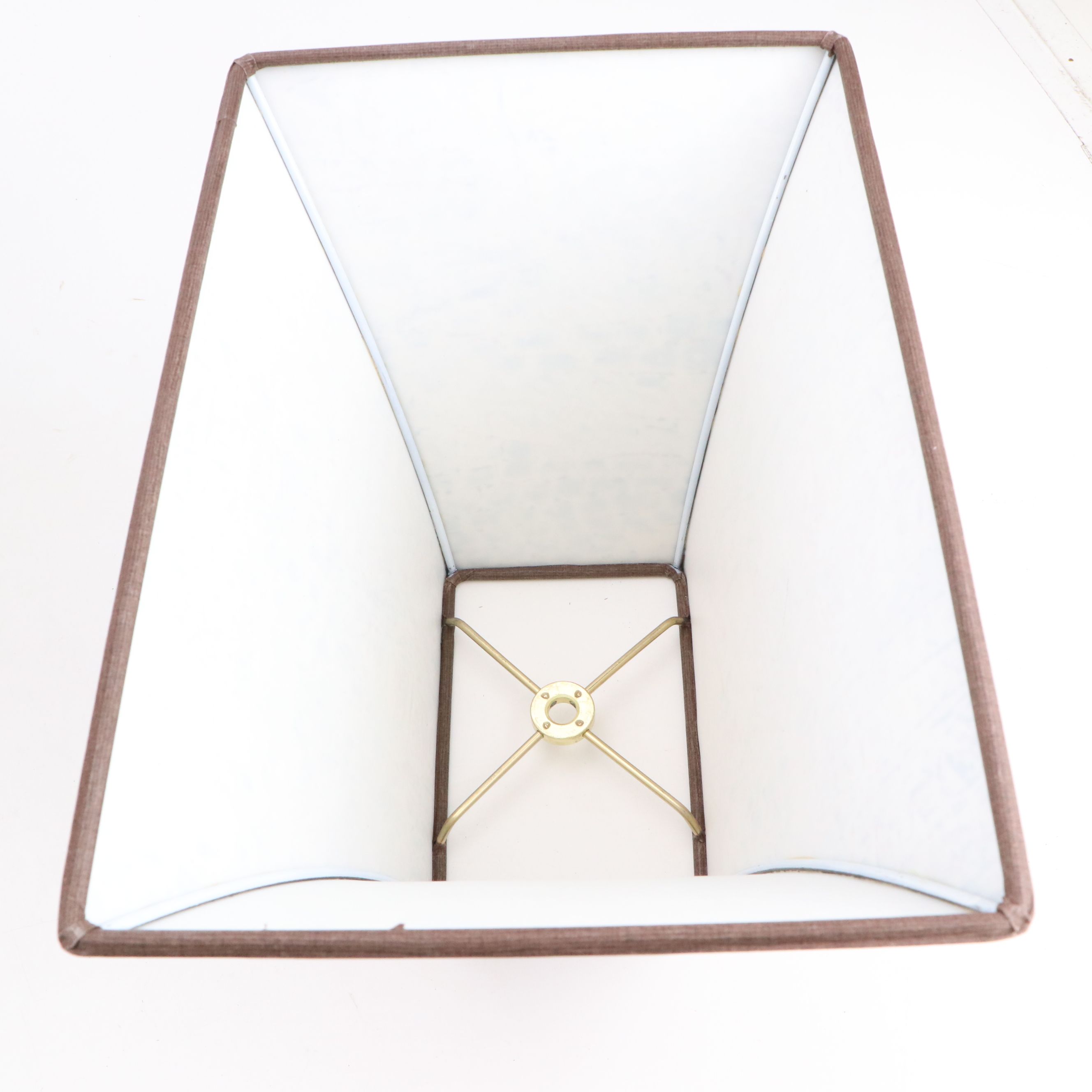 Burl Wood with Stone Inclusions Table Lamp with Embossed Faux Leather Lamp Shade