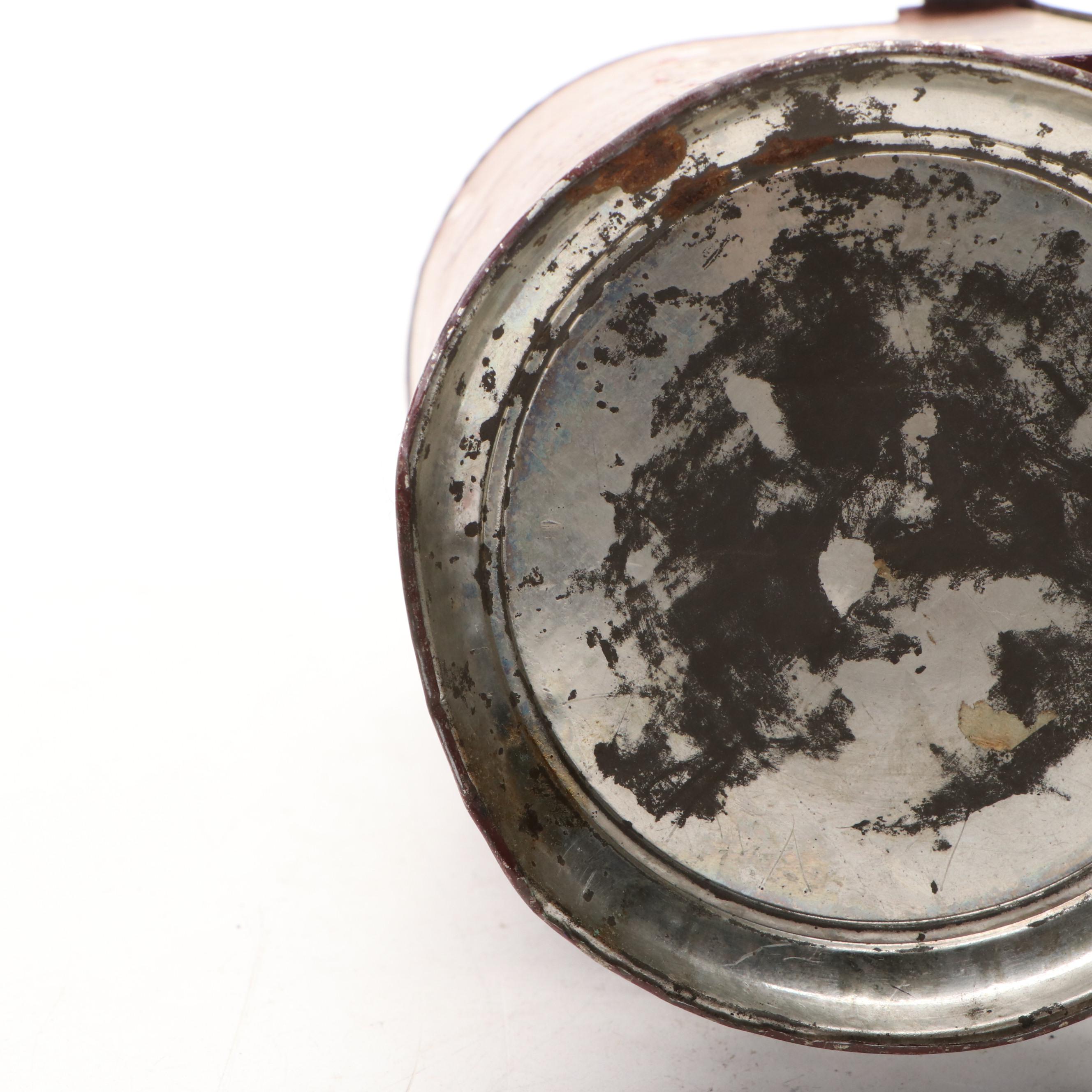 Tole Painted Metal Canisters with Antique Darkroom Kerosene Lantern