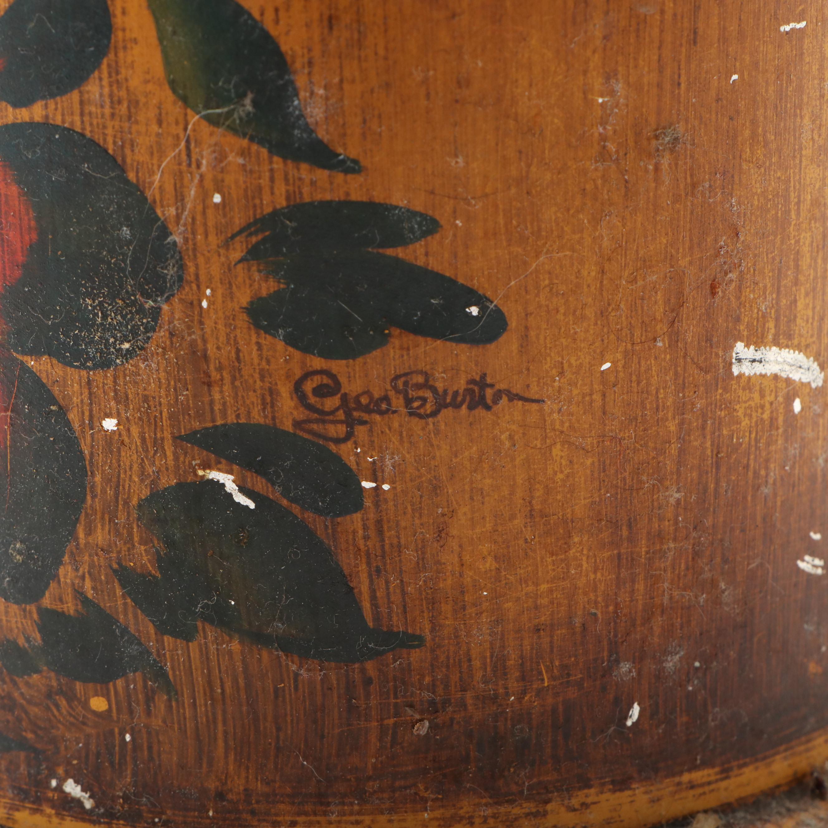 Tole Painted Metal Canisters with Antique Darkroom Kerosene Lantern