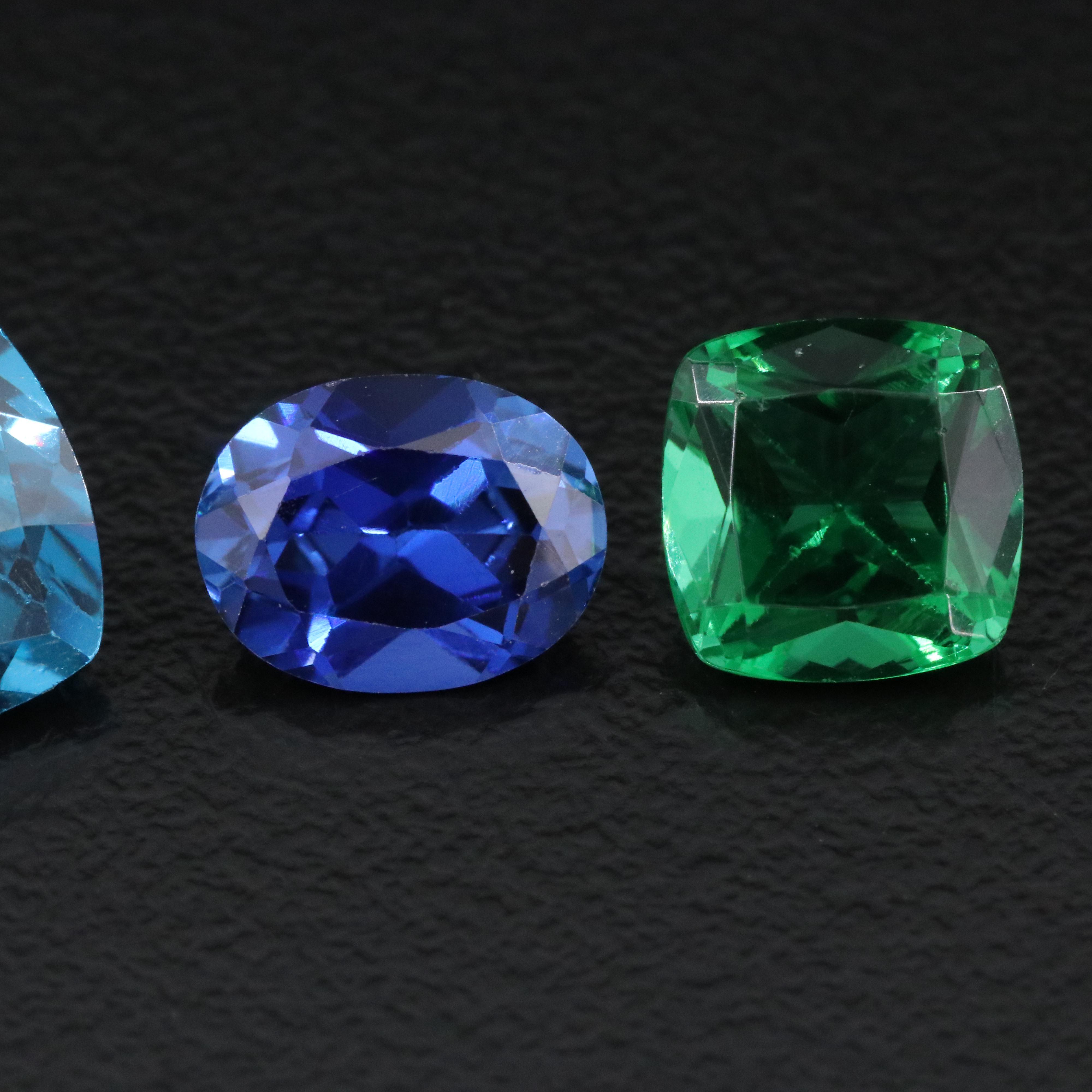 Loose 14.36 CTW Lab Grown Sapphire, Lab Grown Spinel and Glass Lot