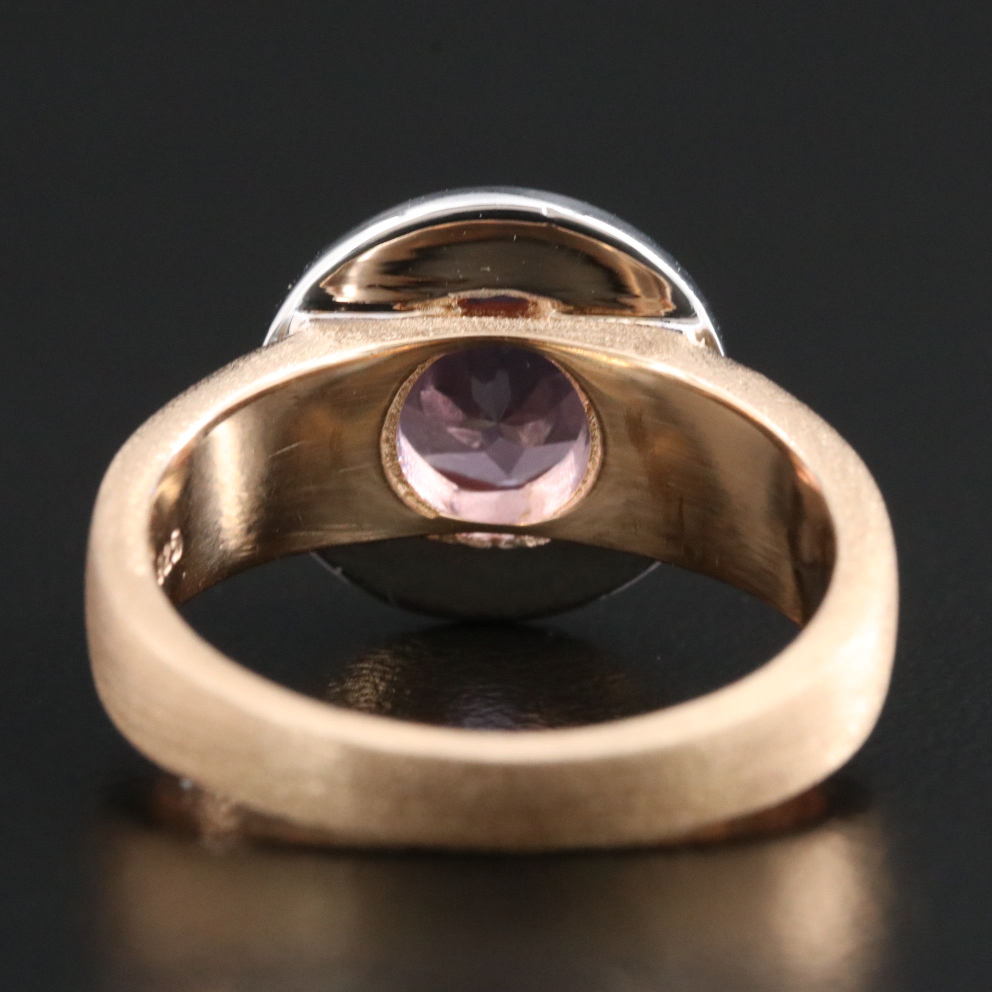 Sterling Two-Tone Amethyst Ring
