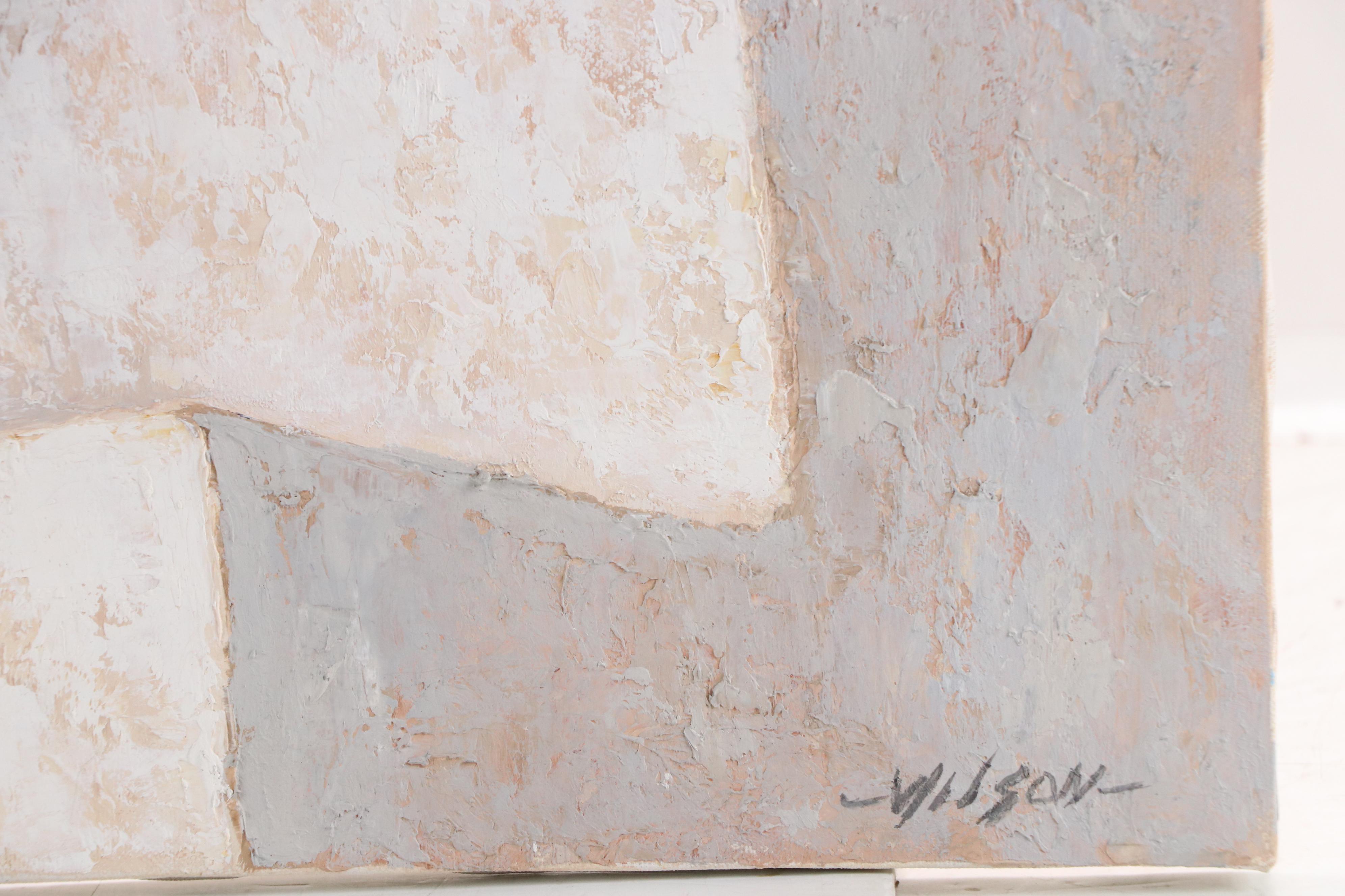 L. Freisen Wilson Oil Painting of Pueblo Building, Late 20th Century