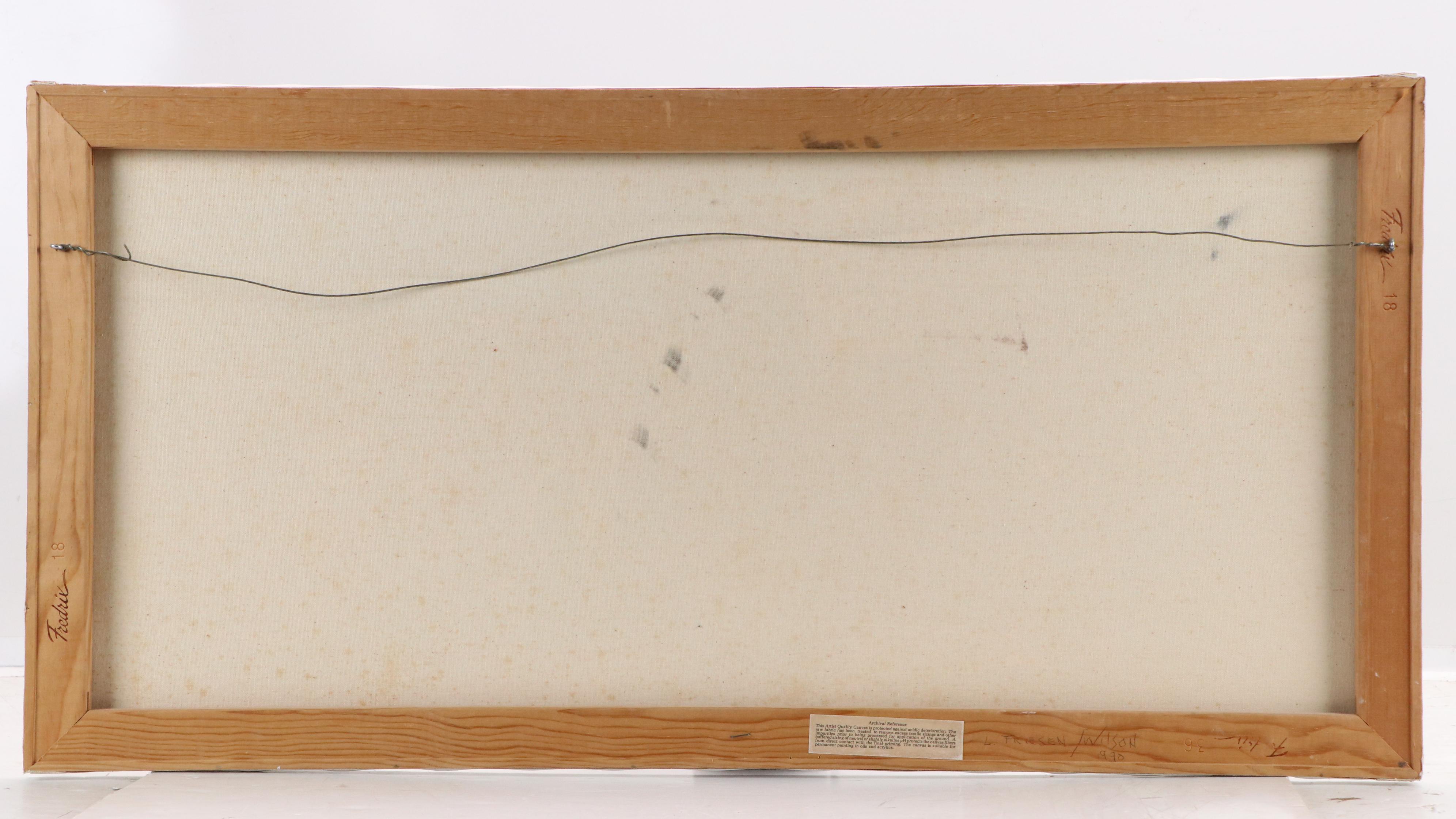 L. Freisen Wilson Oil Painting of Pueblo Building, Late 20th Century