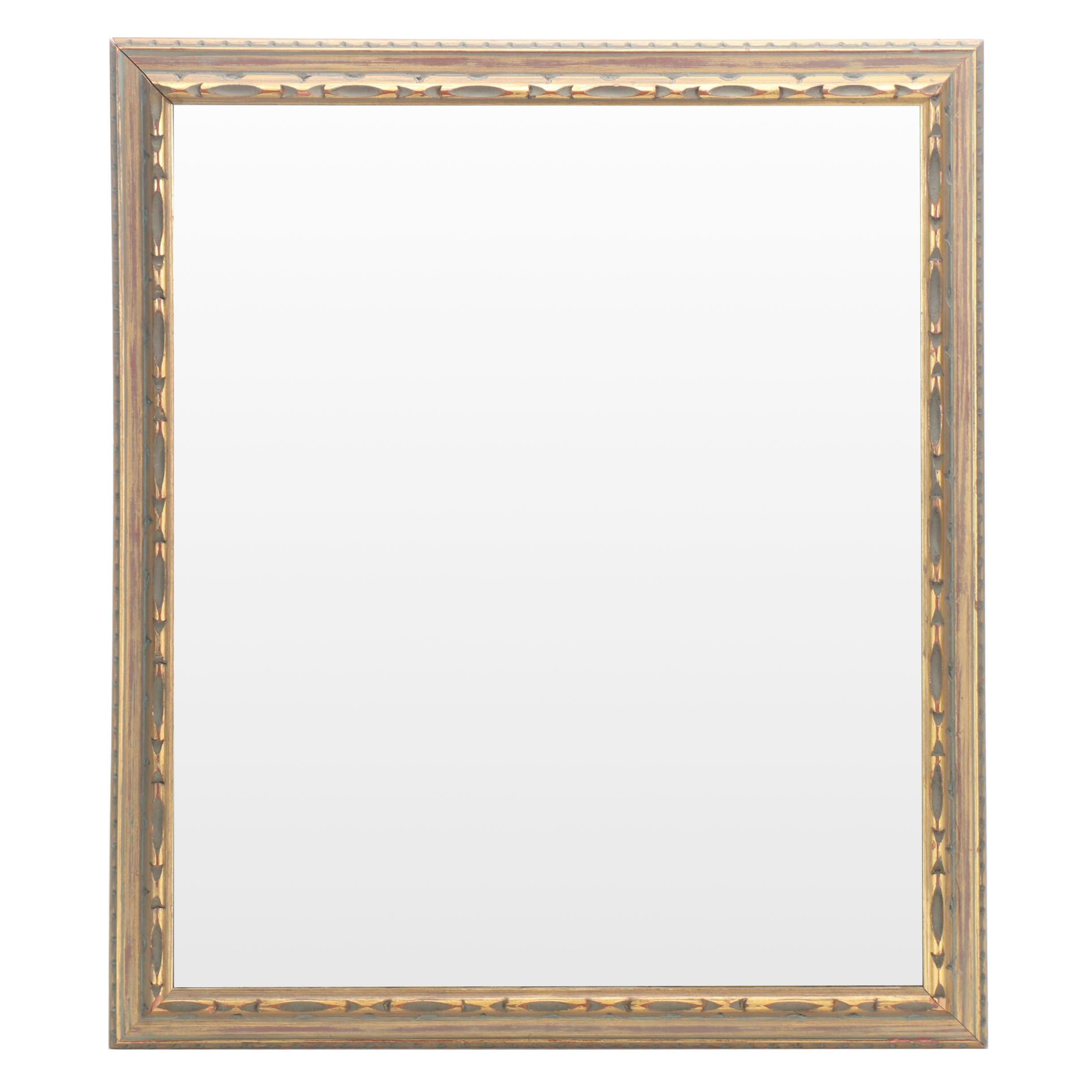 Giltwood Carved Wood Rectangular Wall Mirror