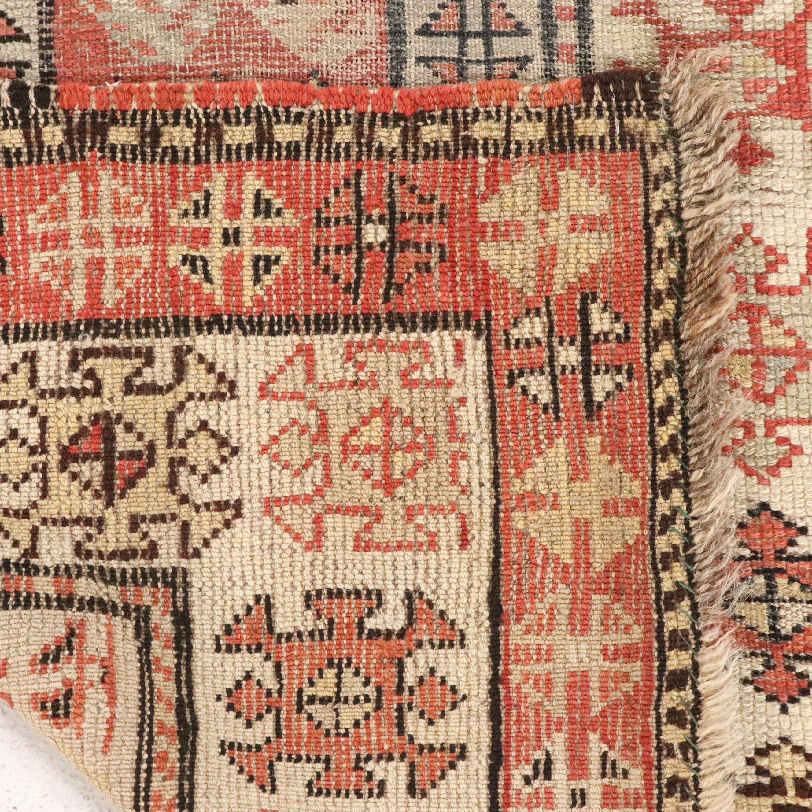 3'2 x 9'2 Hand-Knotted Caucasian Kazak Long Rug