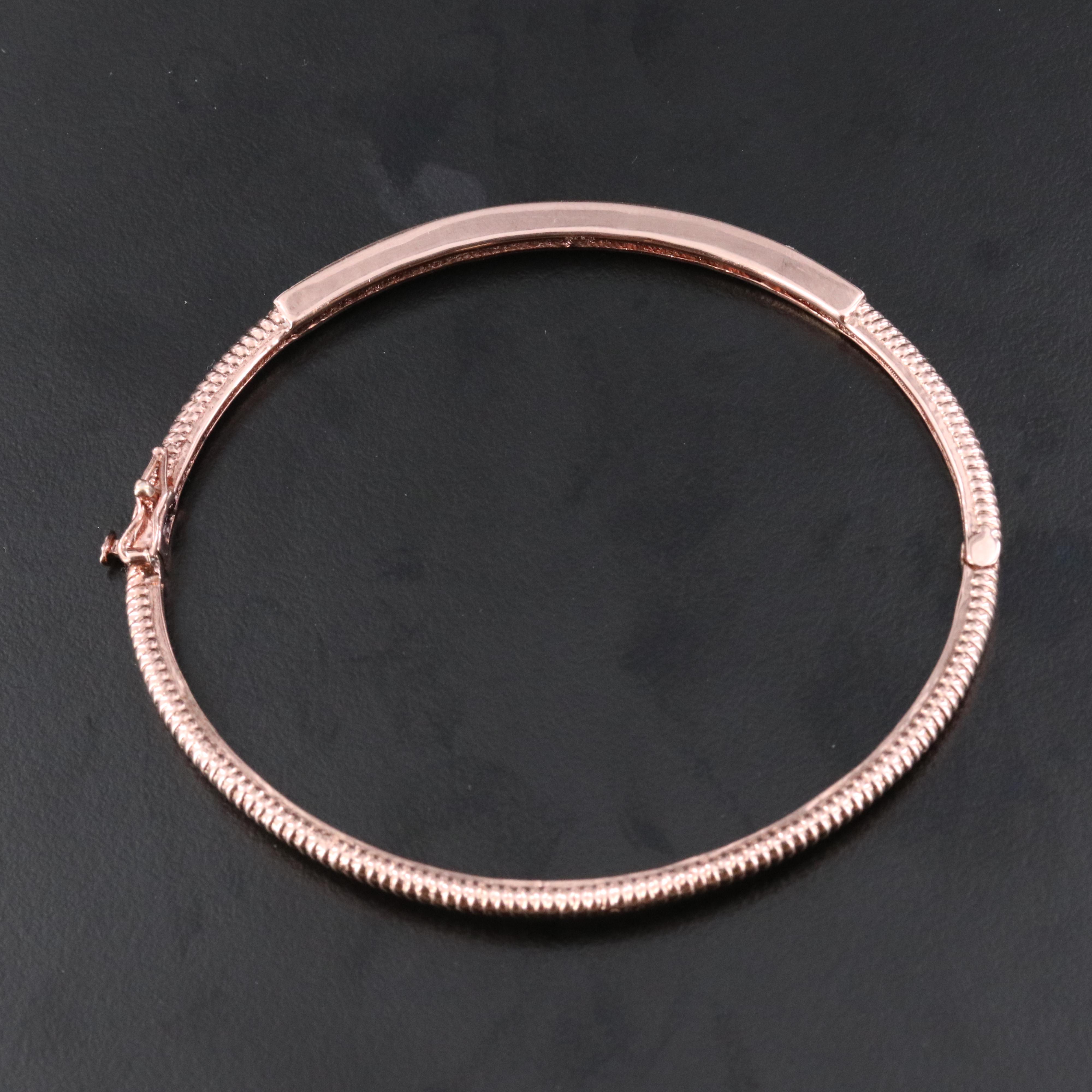 Sterling Fancy Diamond Hinged Bangle Bracelet