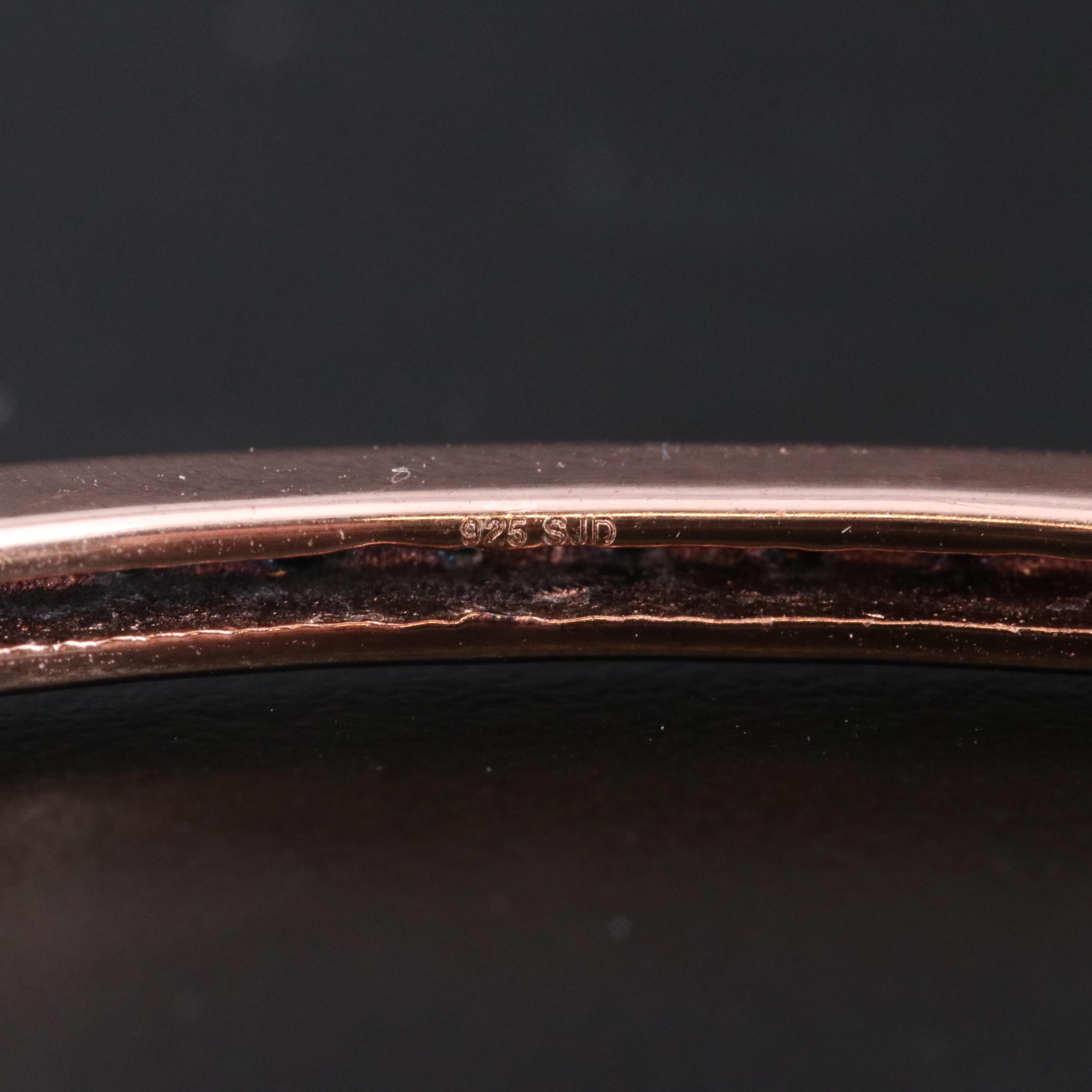 Sterling Fancy Diamond Hinged Bangle Bracelet