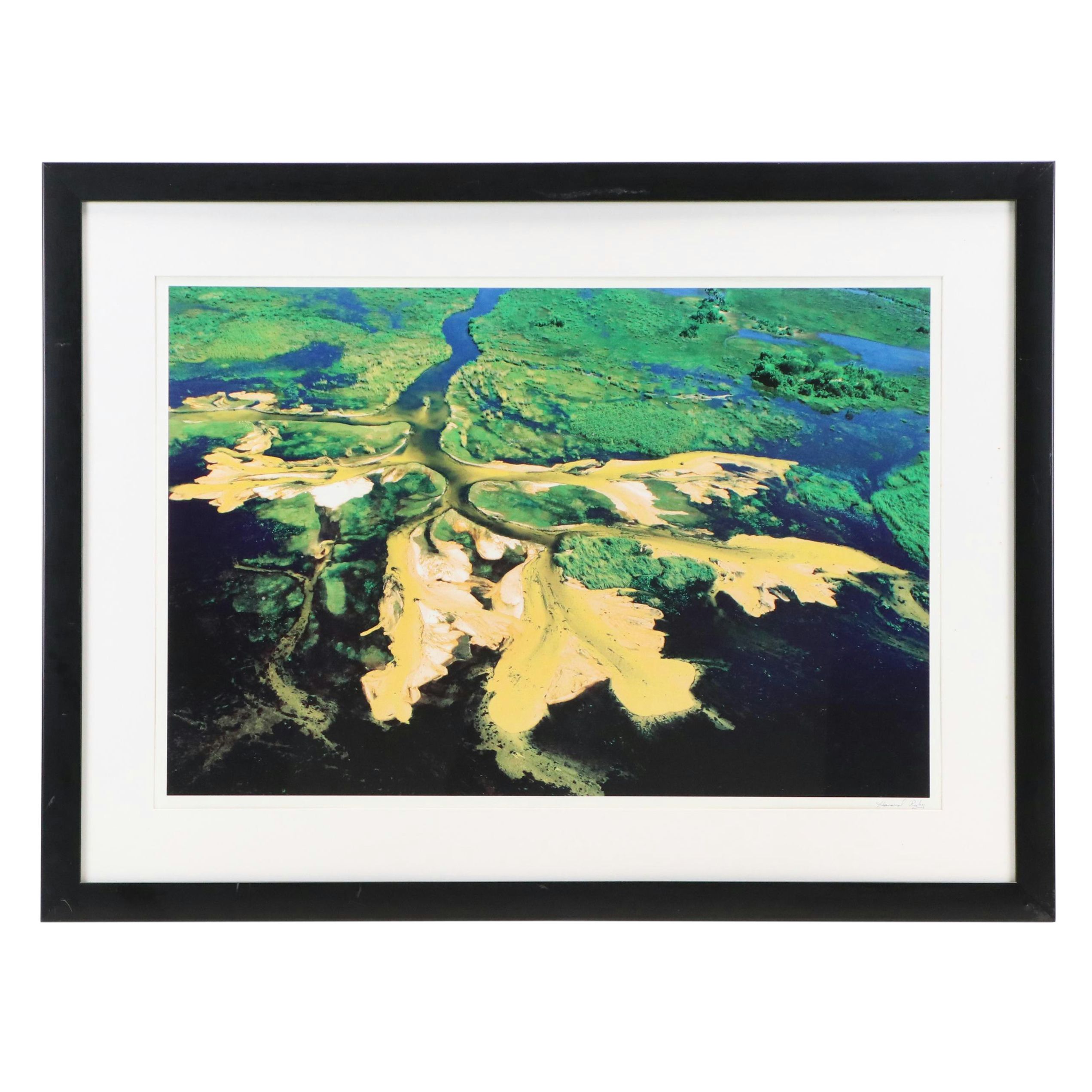 Howard Ruby Aerial Halftone Photography Print "Okavango Delta," 21st Century