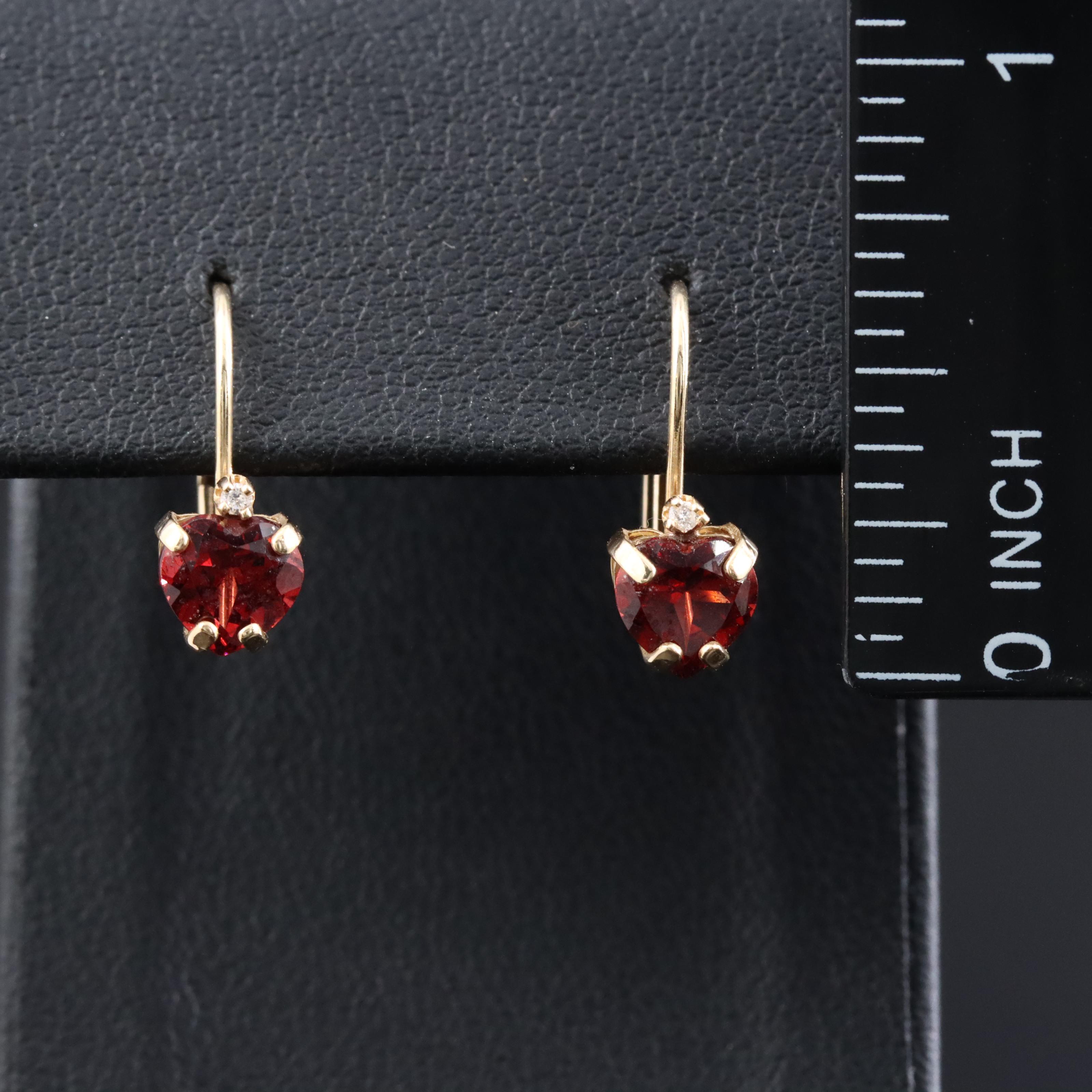 14K Garnet and Diamond Earrings