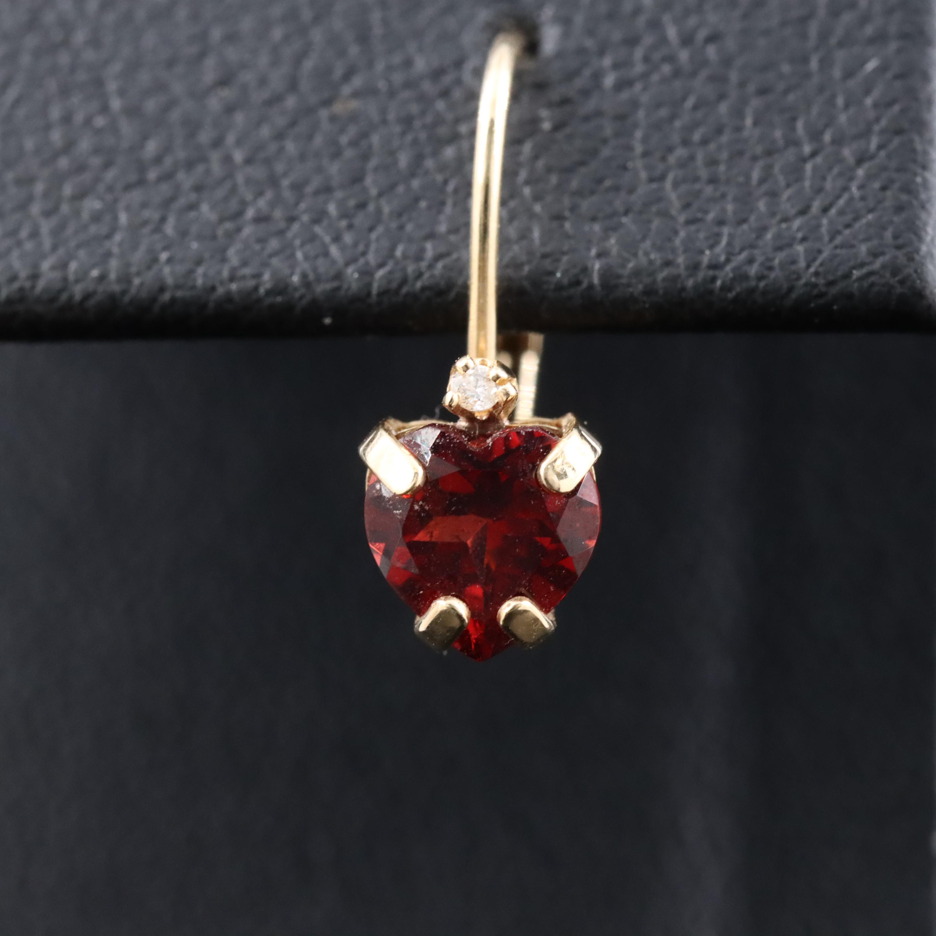 14K Garnet and Diamond Earrings