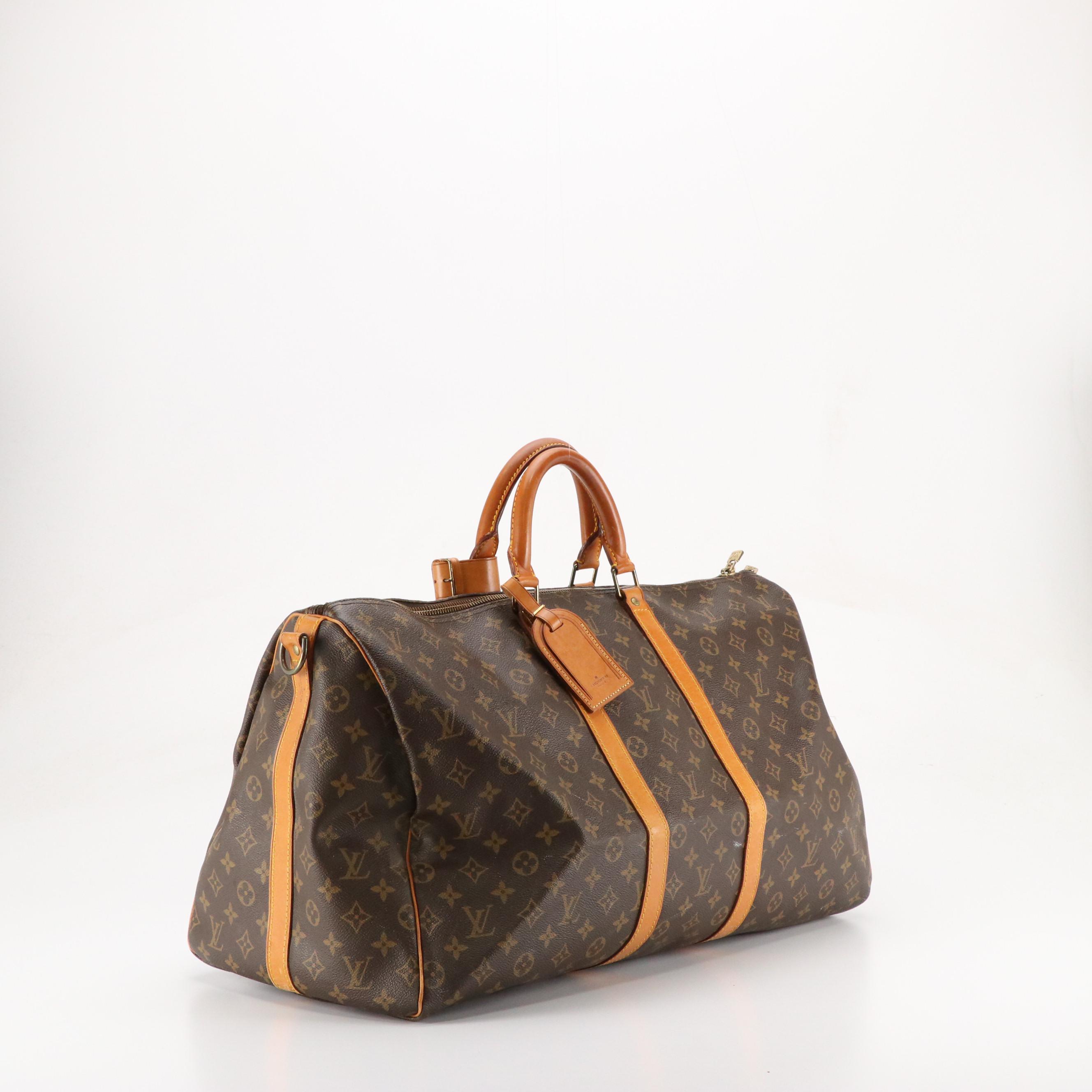 Louis Vuitton Keepall 55 Bandoulière in Monogram Canvas and Vachetta Leather