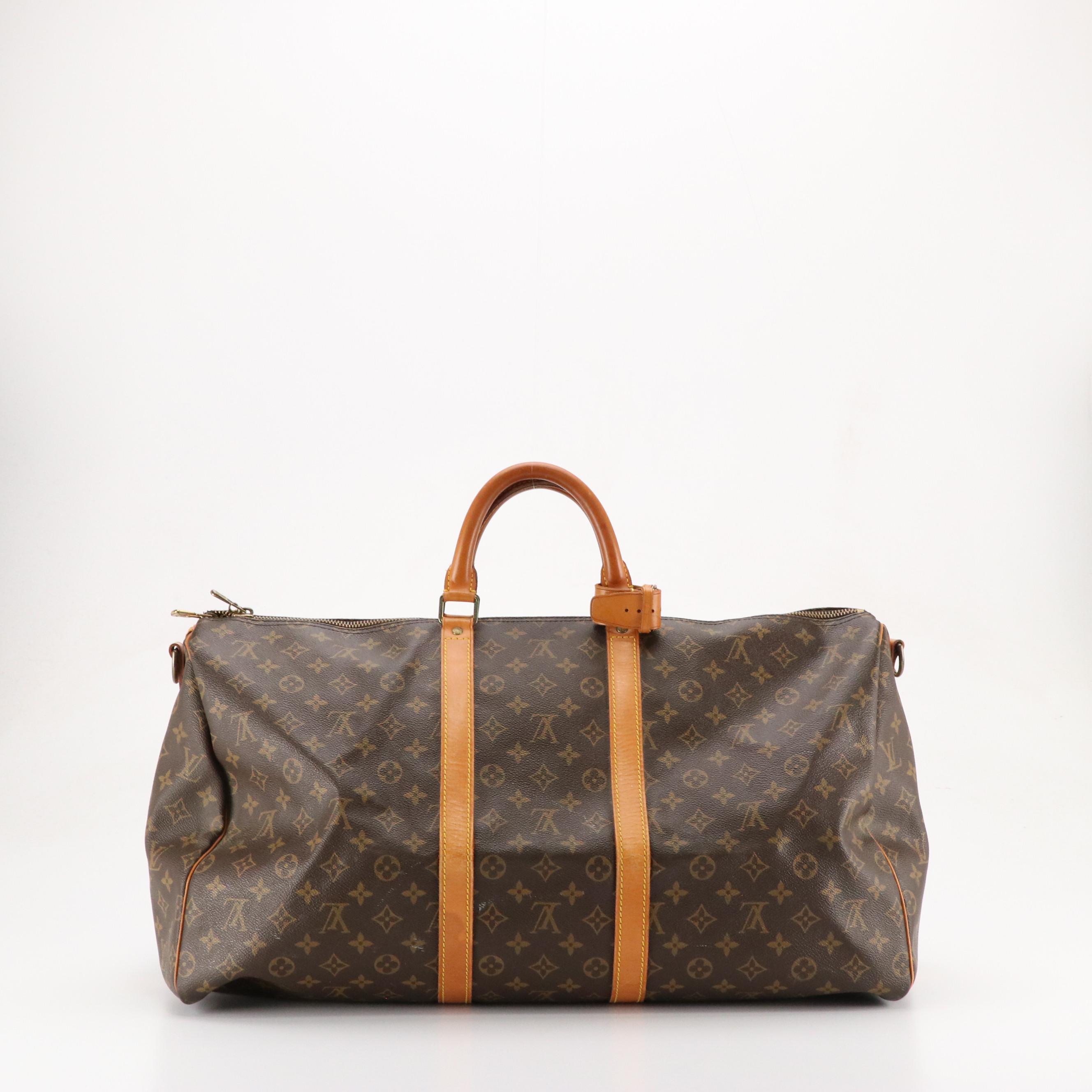 Louis Vuitton Keepall 55 Bandoulière in Monogram Canvas and Vachetta Leather