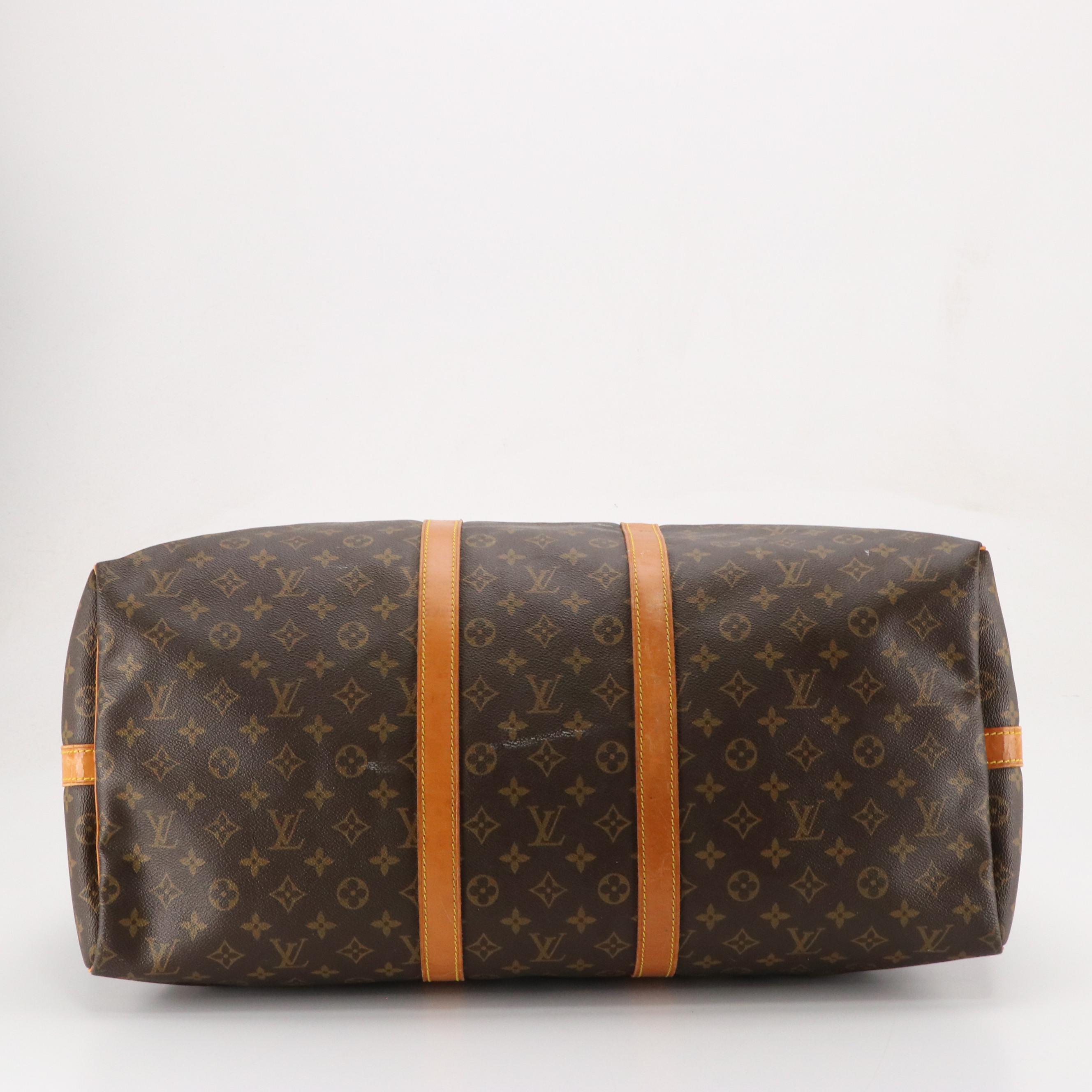 Louis Vuitton Keepall 55 Bandoulière in Monogram Canvas and Vachetta Leather