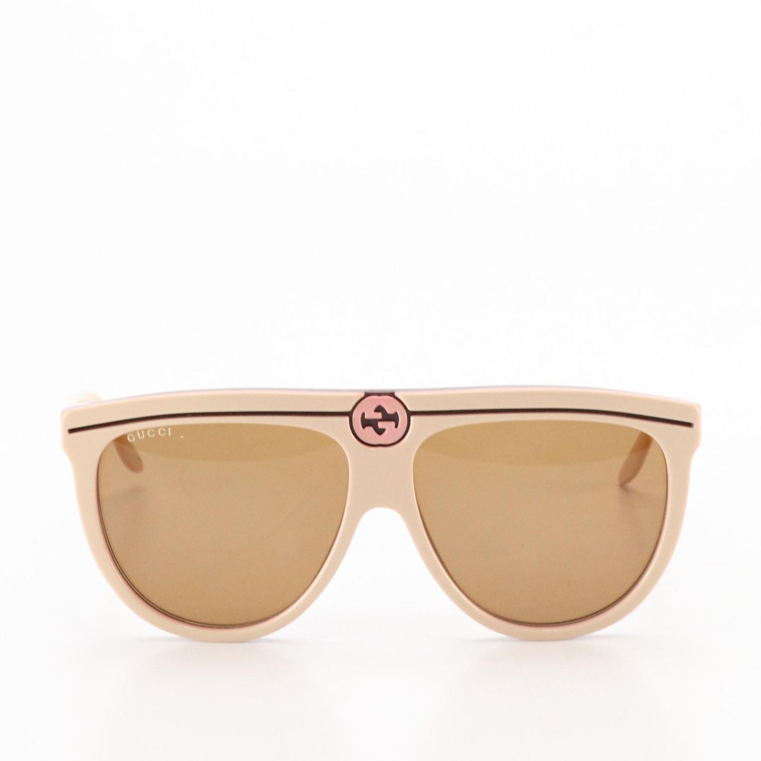 Gucci GG0732S Beige Brown Sunglasses with Box