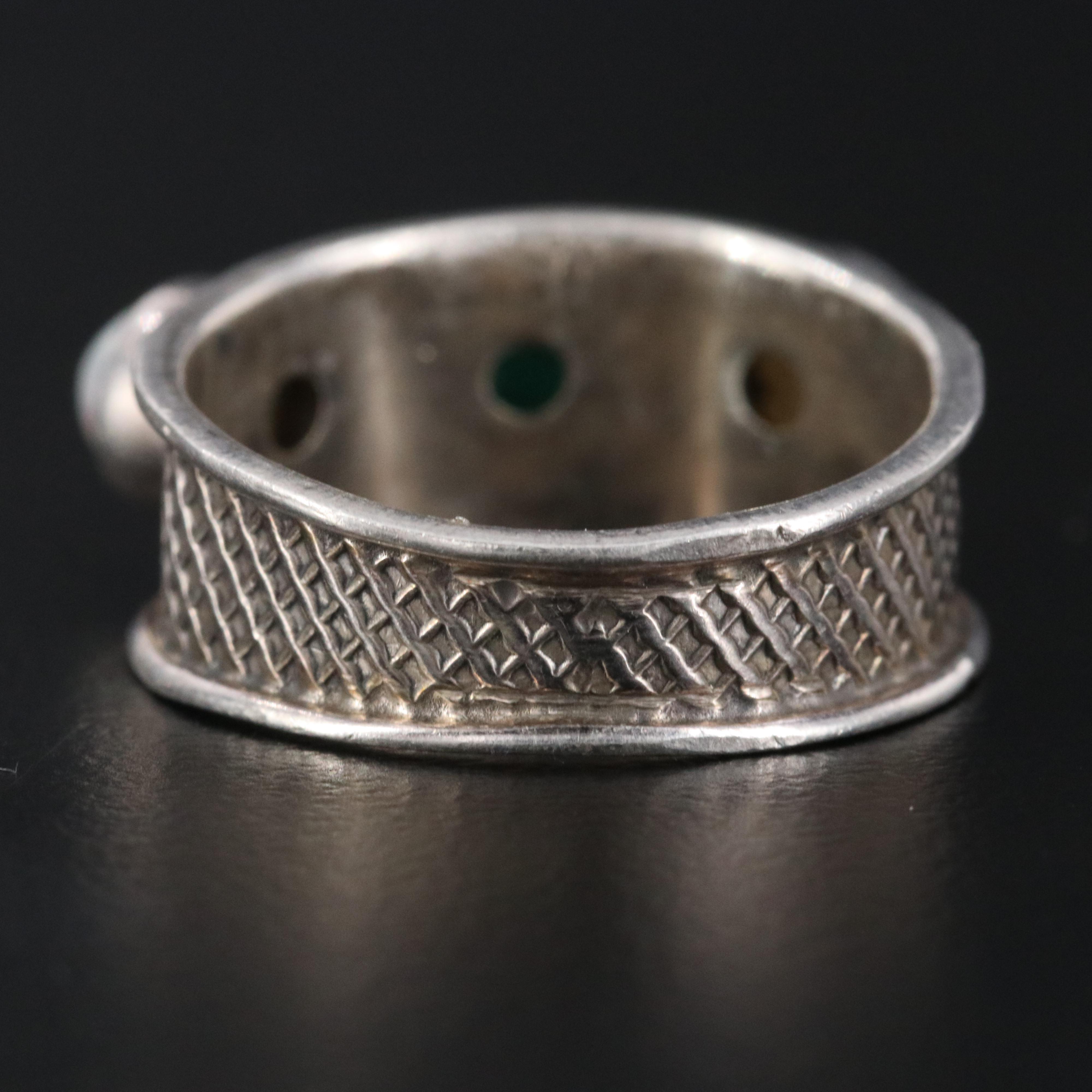 Sterling Silimanite and Pearl Ring