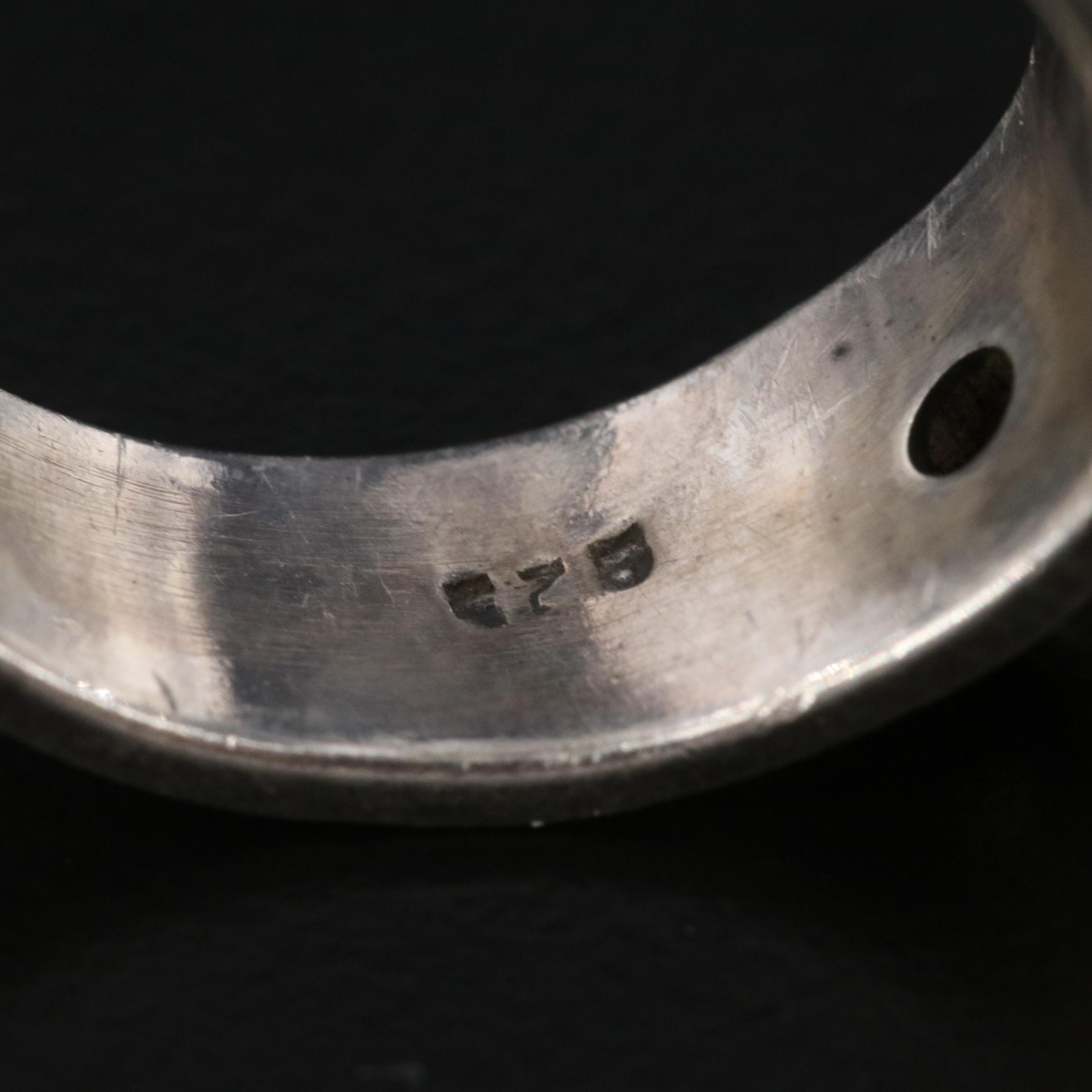 Sterling Silimanite and Pearl Ring